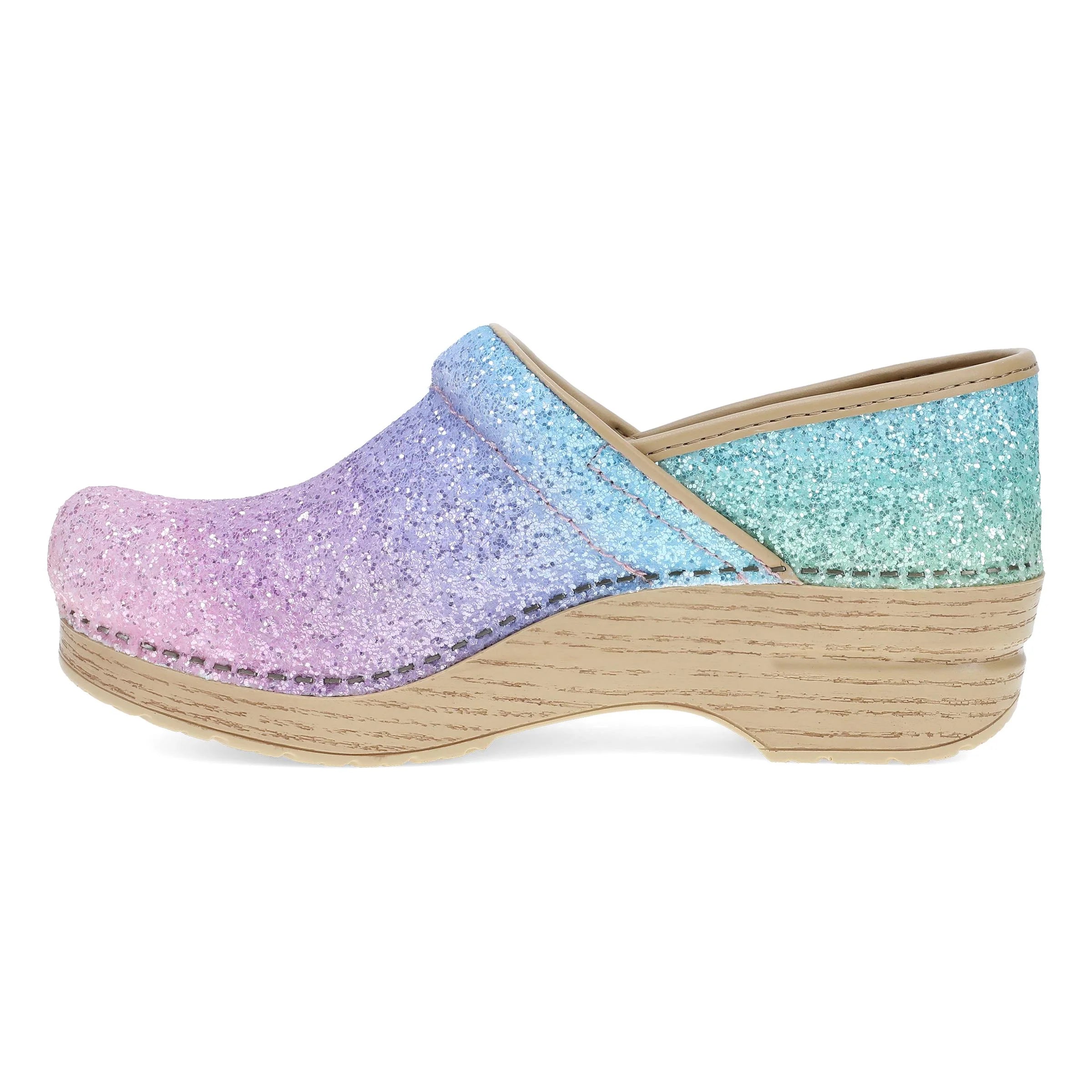 Professional Pastel Rainbow Glitter Clog