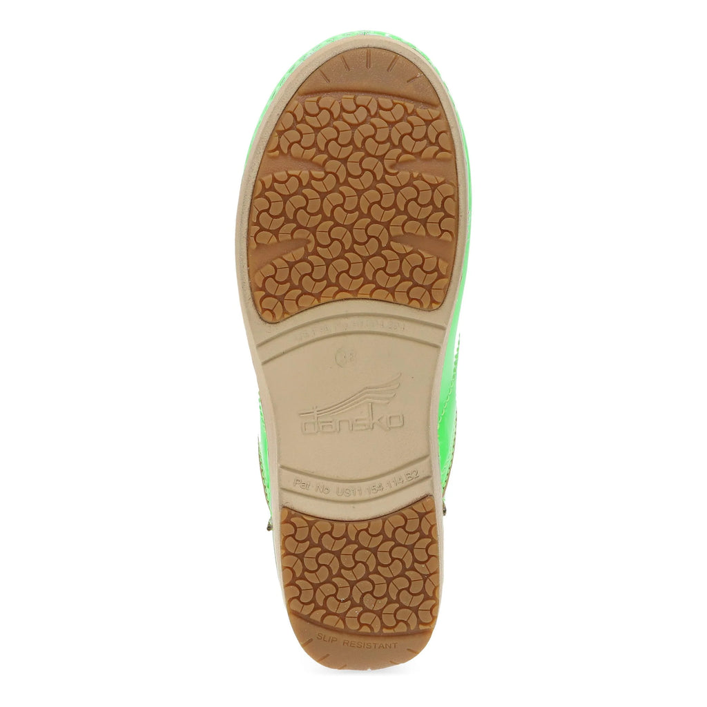 Dansko XP 2.0 Green Neon Patent Clog