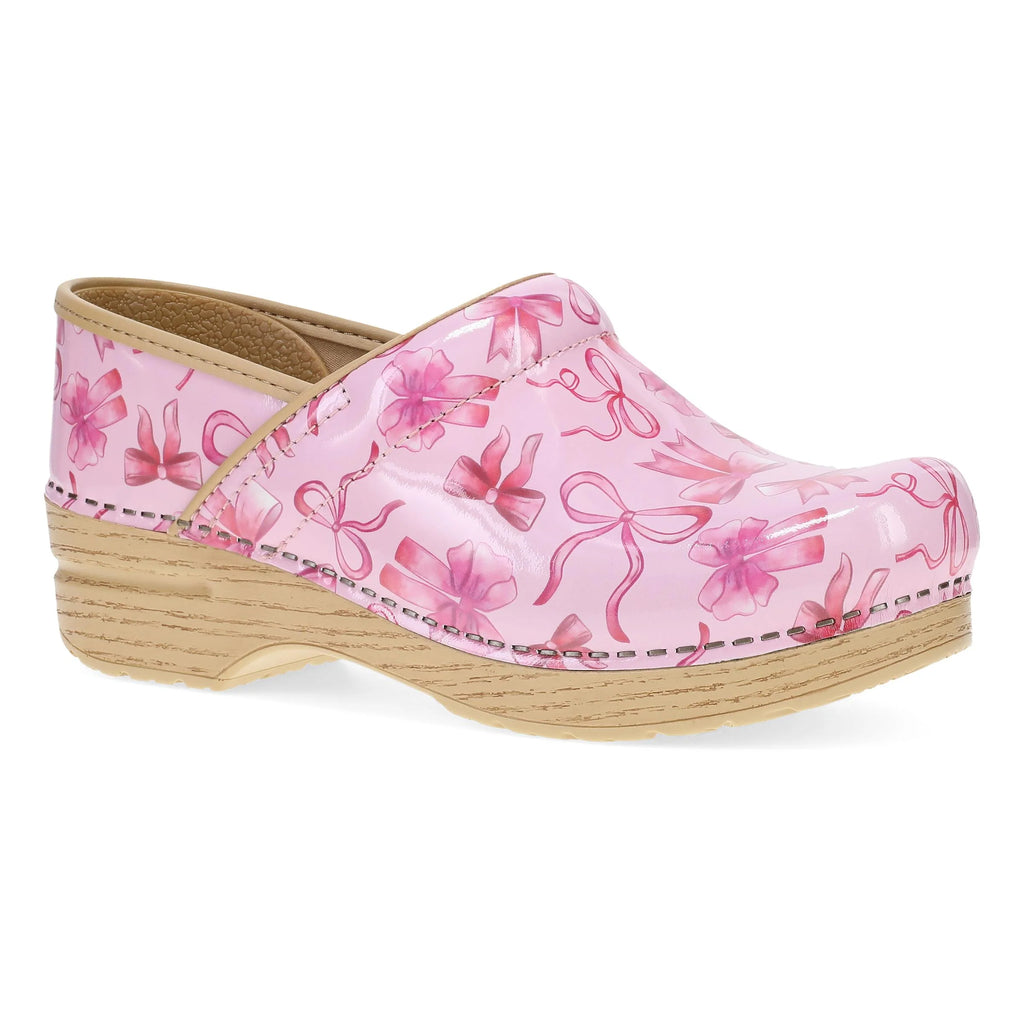Professional Pink Bow Patent Clog