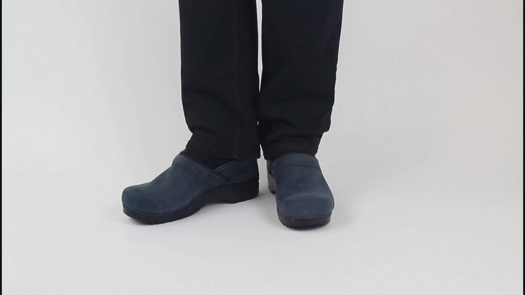 Sanita Pro. Oiled Leather Men's Clog in Ink