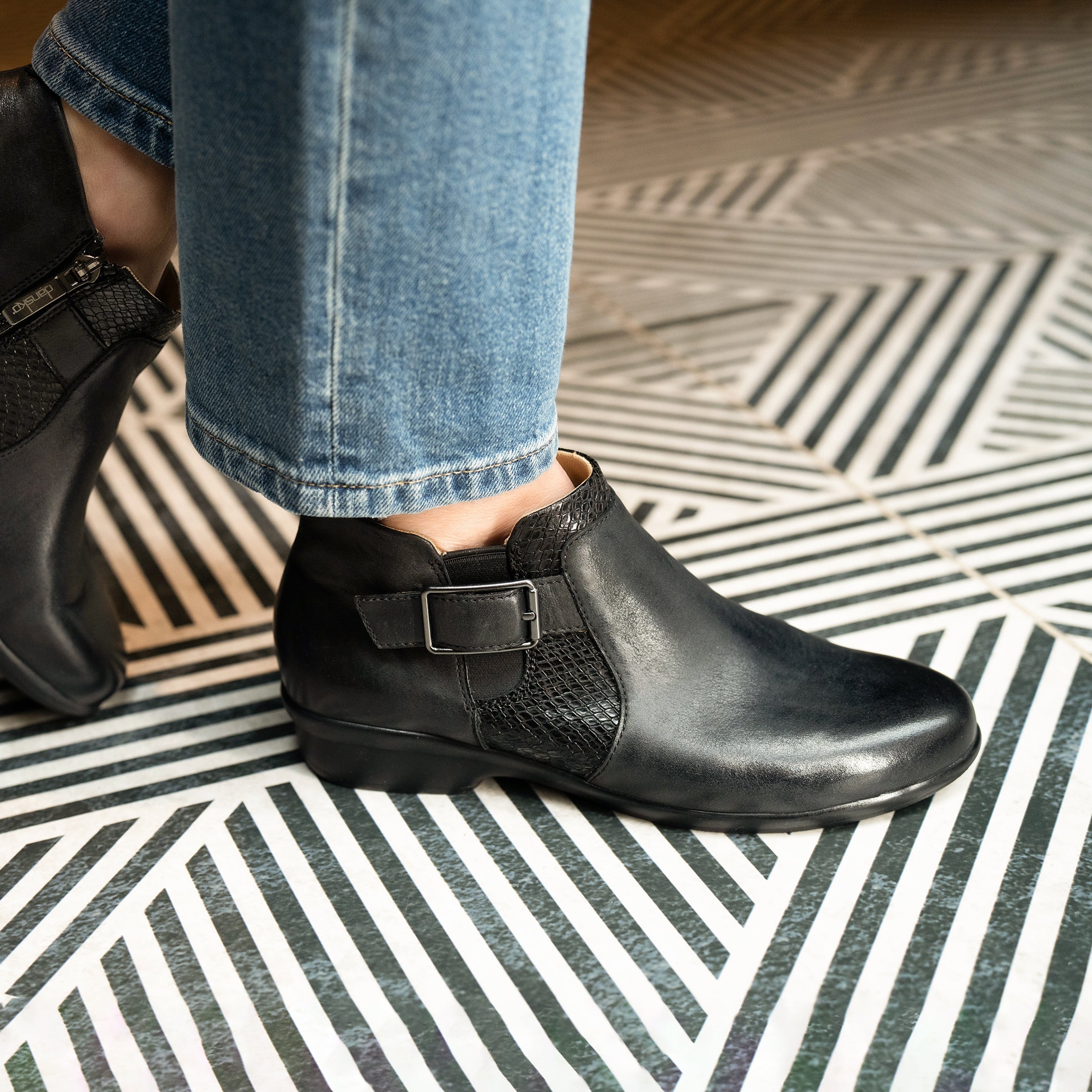 Carolyn Black Burnished Calf