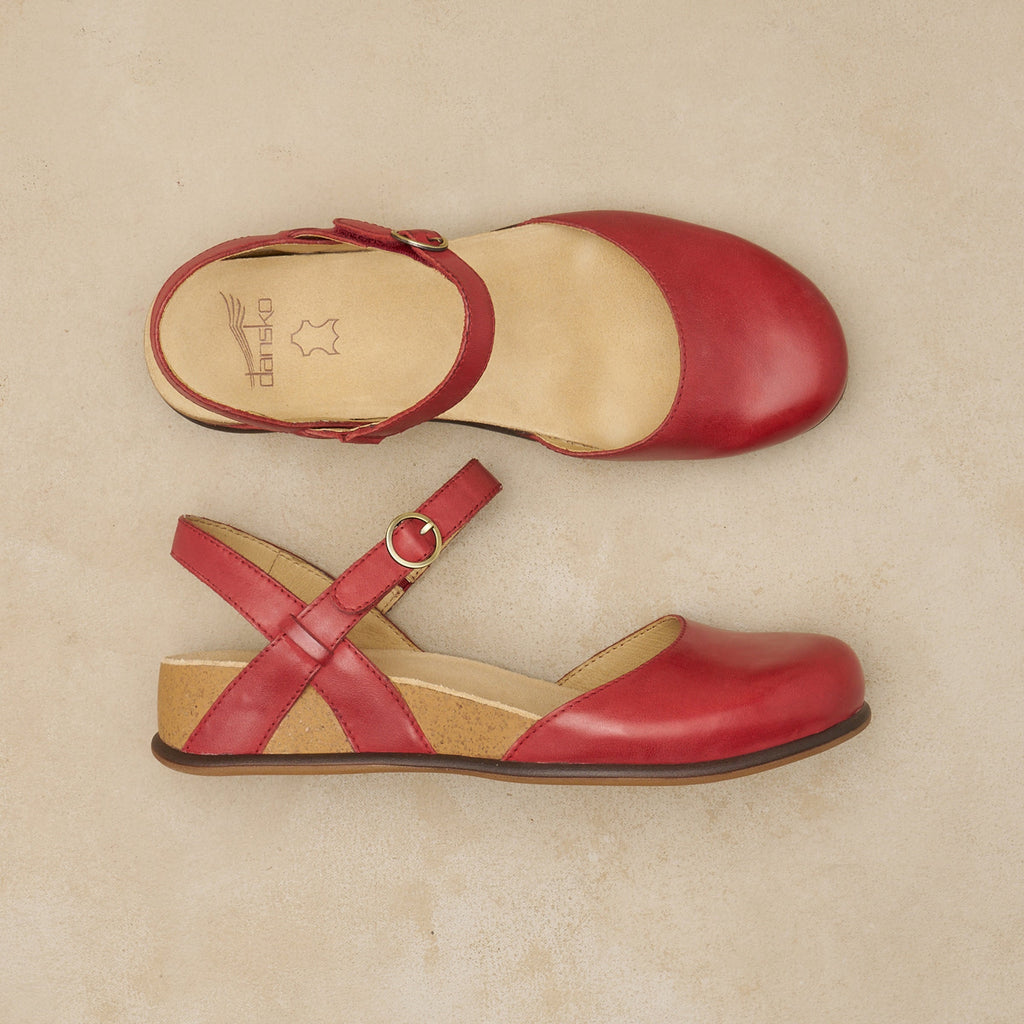 Christine Red Burnished Nappa