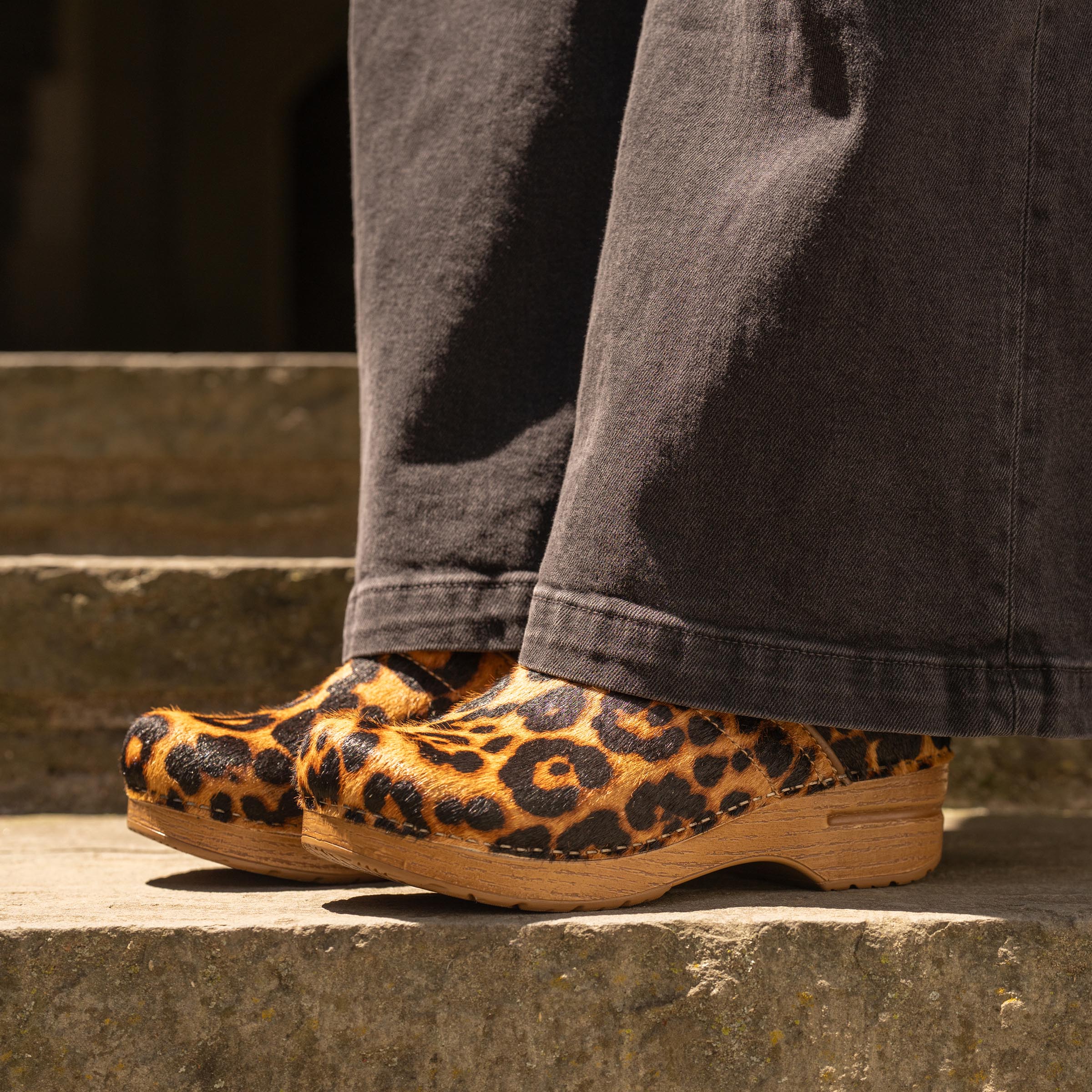 Dansko Professional Leopard Haircalf Clog
