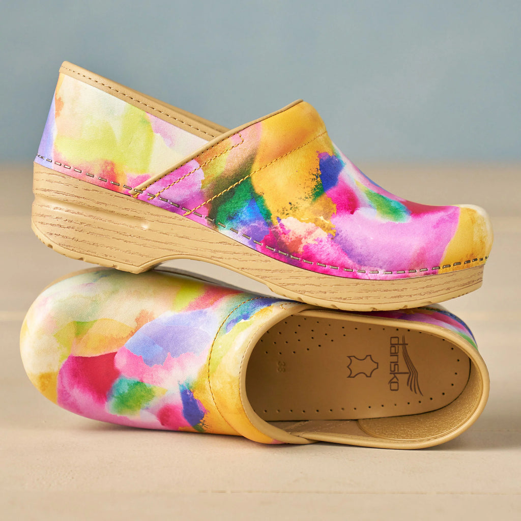 Dansko Professional Watercolor Leather Clog