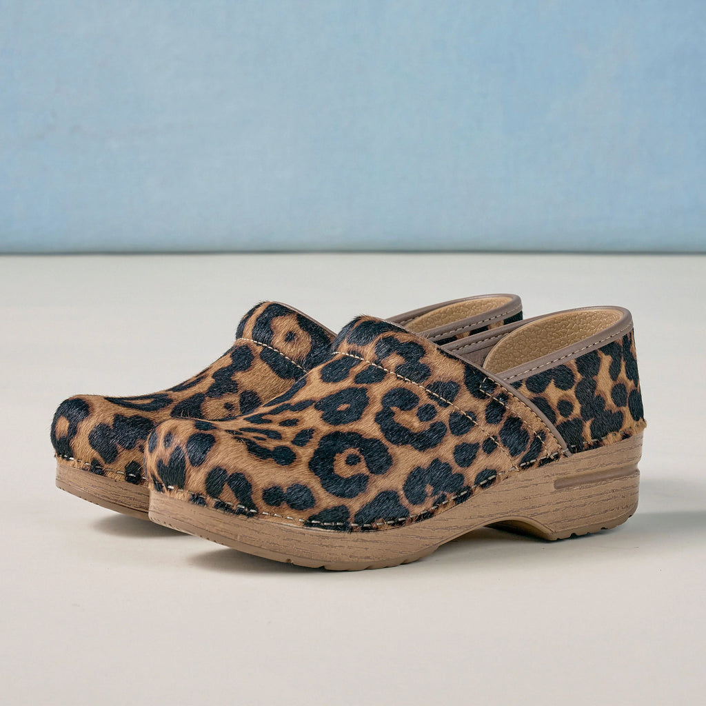 Dansko Professional Leopard Haircalf Clog
