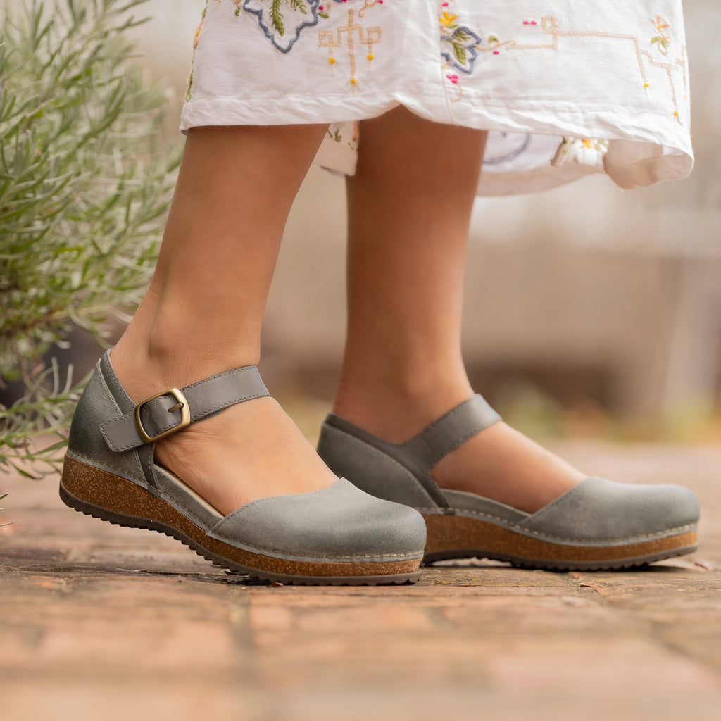 Mae Denim Burnished Suede