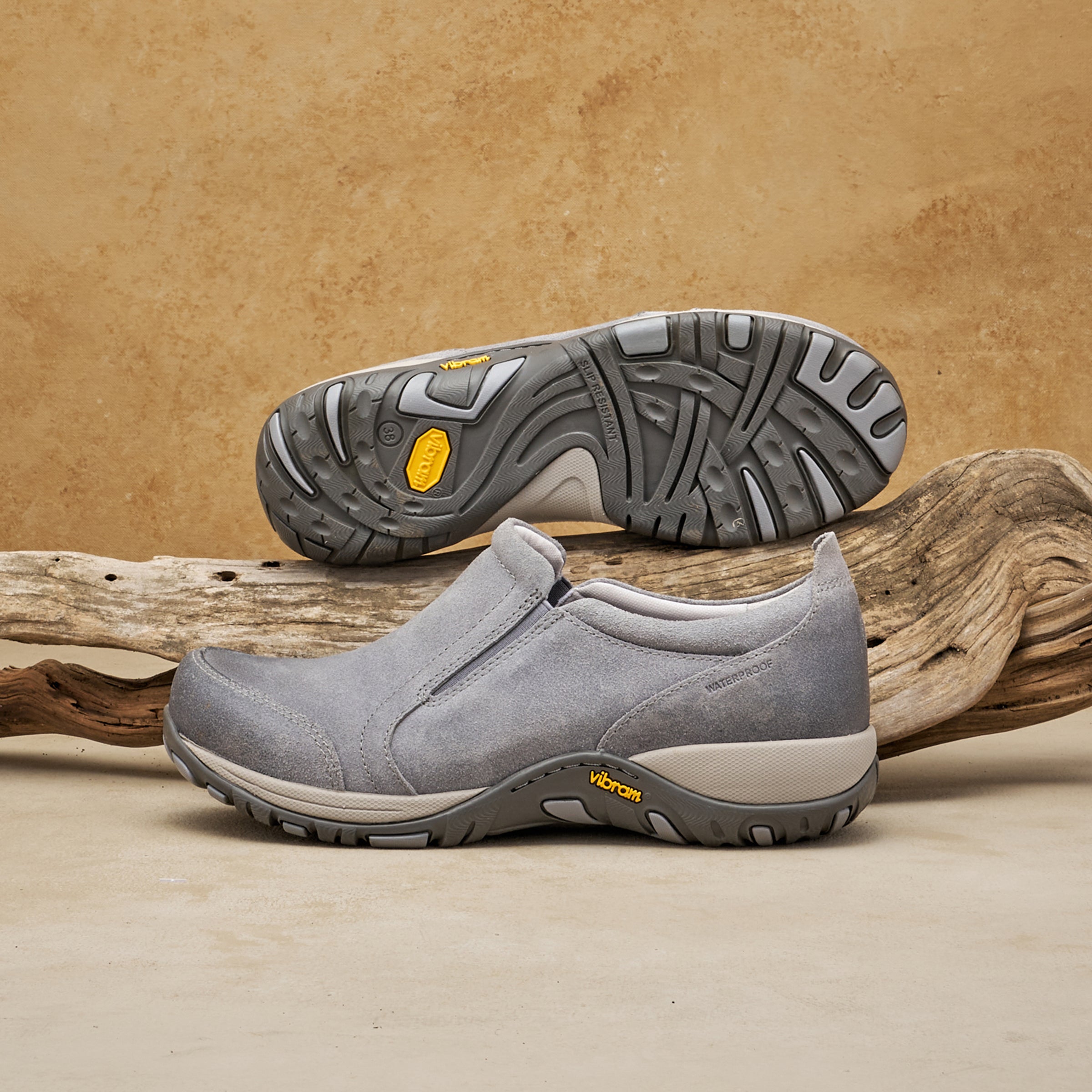 Pippy Grey Waterproof Burnished Suede