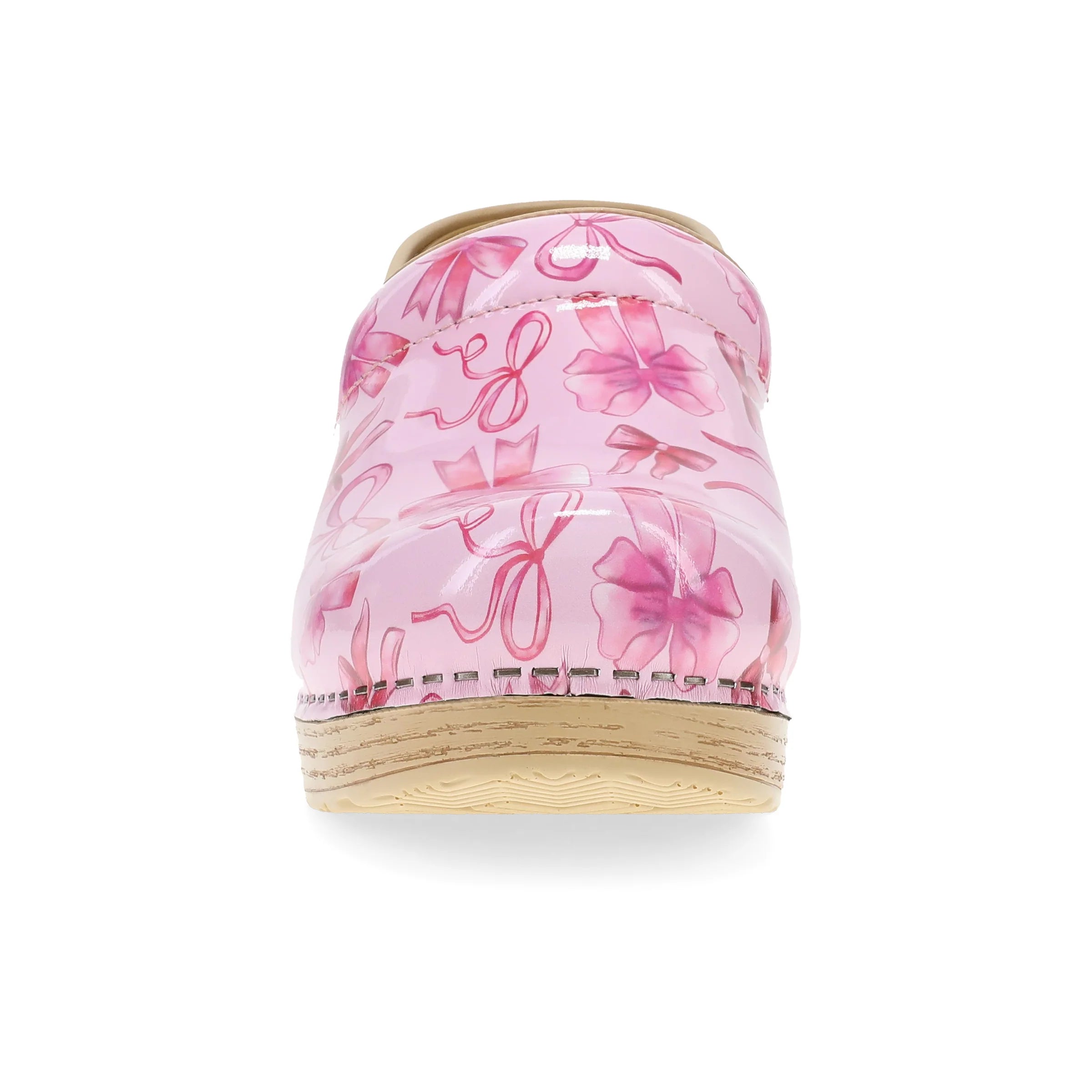 Professional Pink Bow Patent Clog