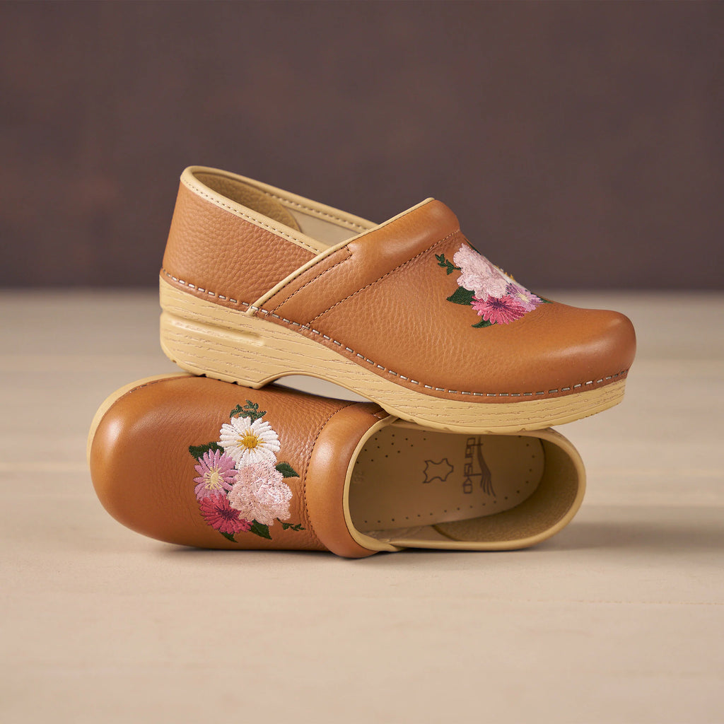 Dansko Professional Tan Embroidered Clog