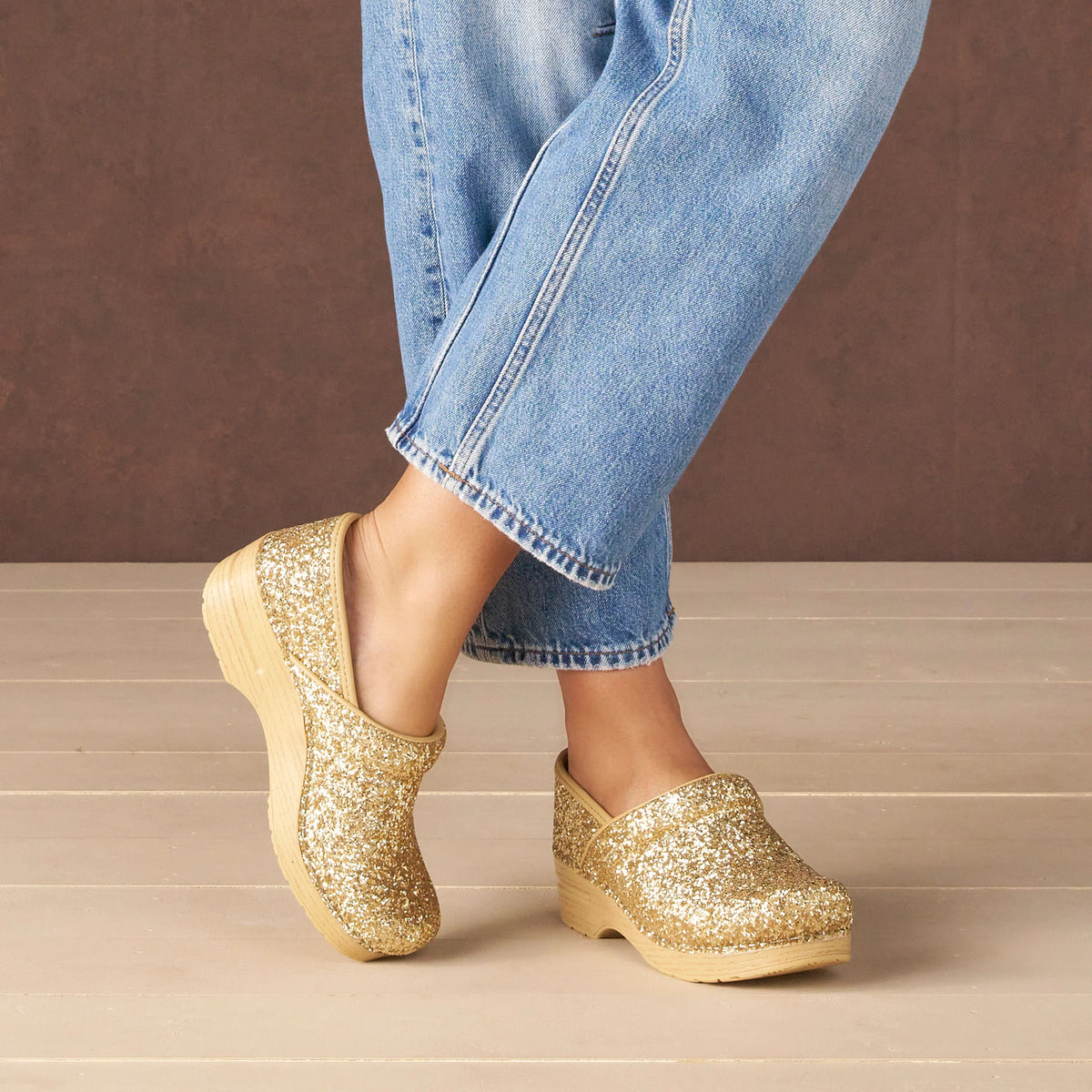 Dansko Professional Gold Glitter Clog