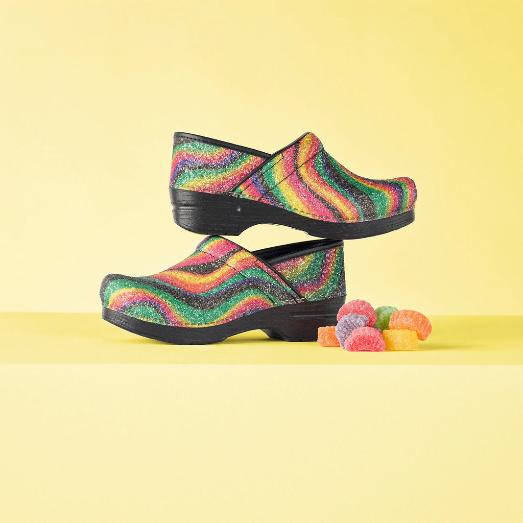 Dansko Professional Prism Stripe Glitter Clog