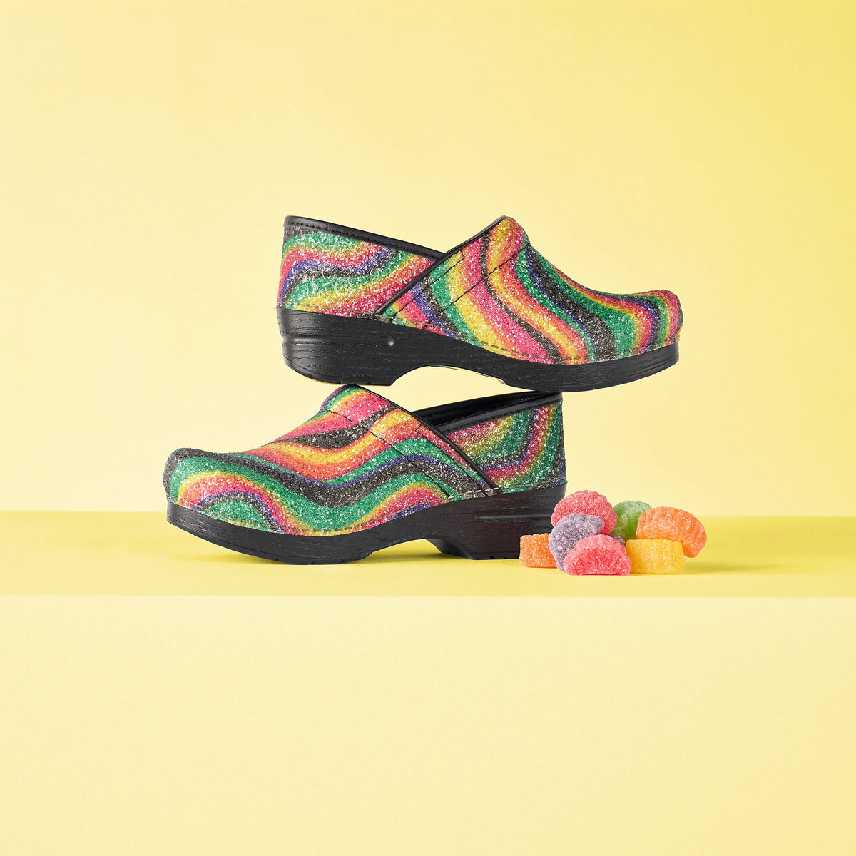 Dansko Professional Prism Stripe Glitter Clog