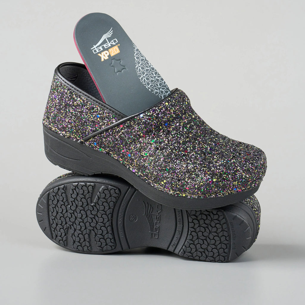 Dansko XP 2.0 Black Glitter Clog