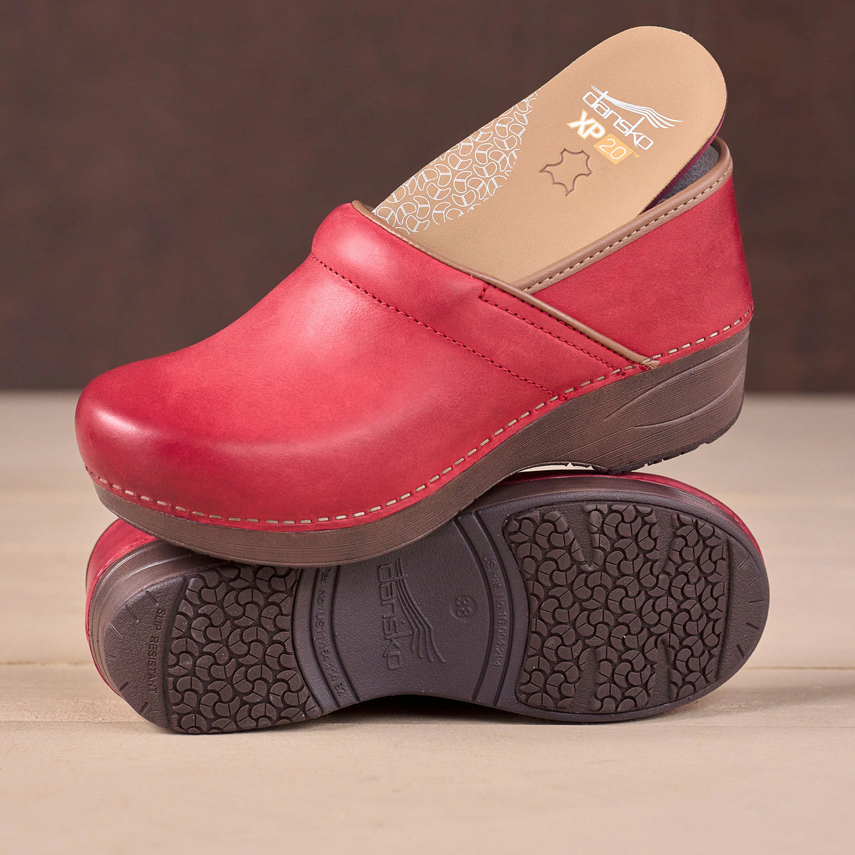 Dansko XP 2.0 Red Leather Clog