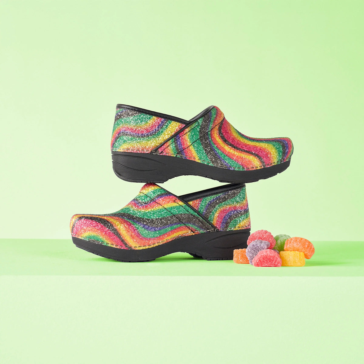 Dansko XP 2.0 Prism Stripe Glitter Clog