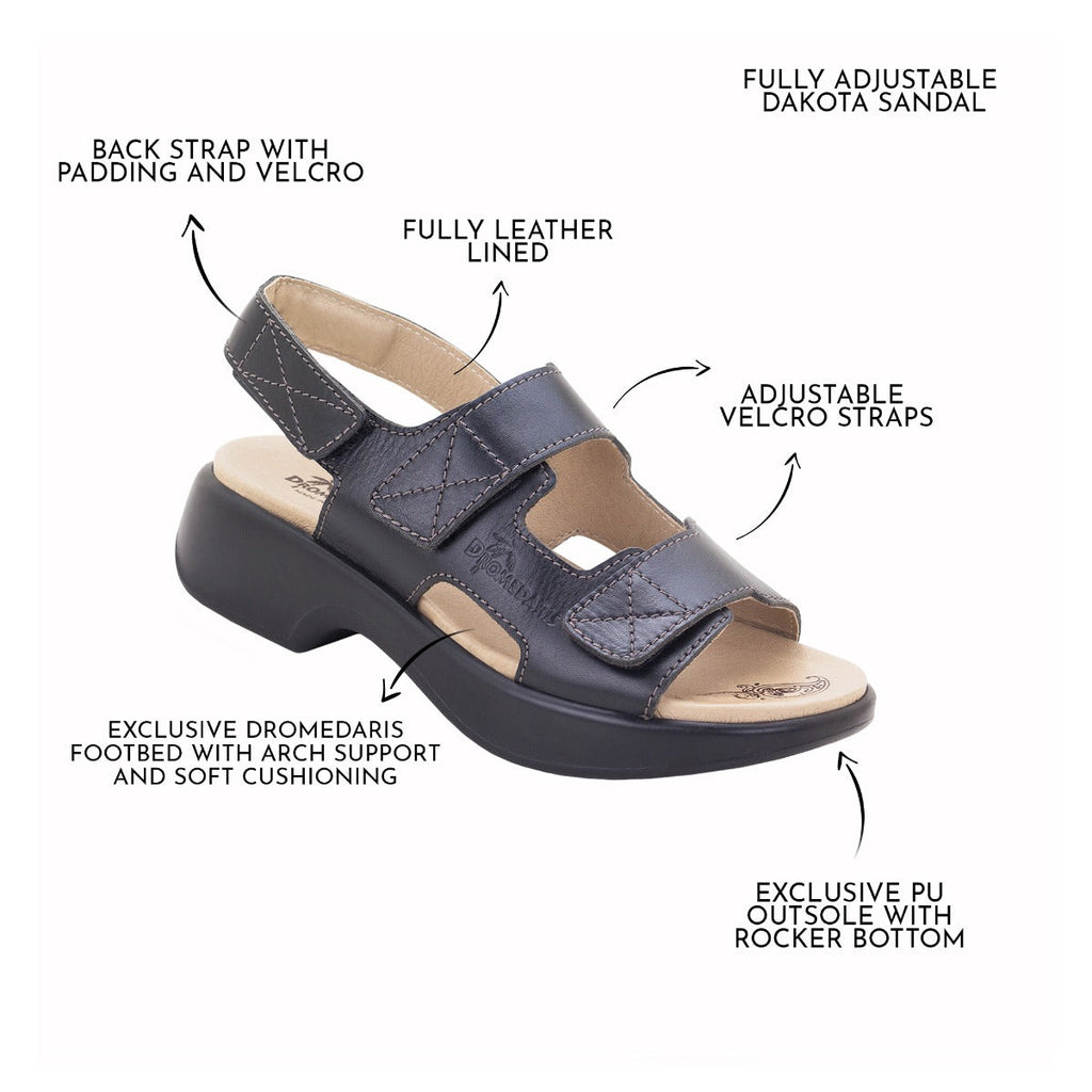 Dromedaris Dakota Leather Adjustable Sandals