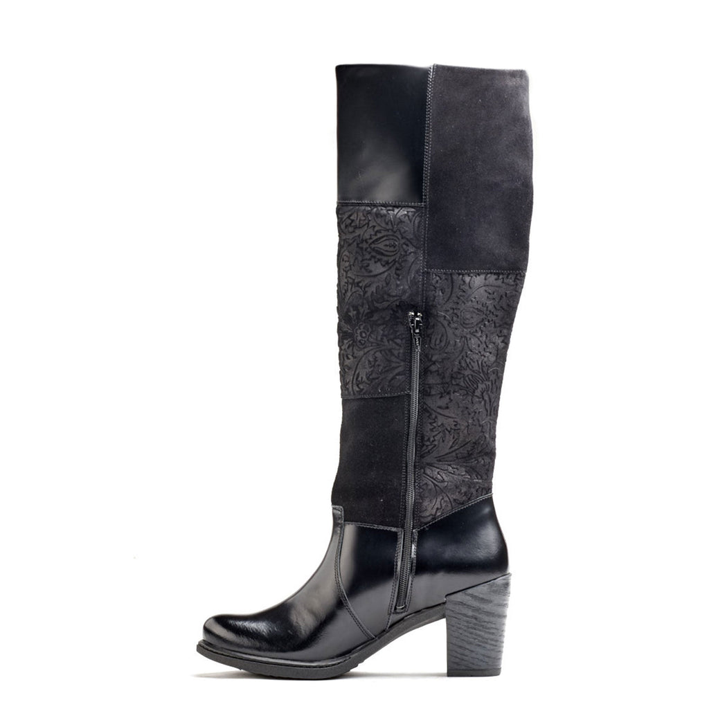 Dromedaris Geneva High Riding Leather & Suede Boot