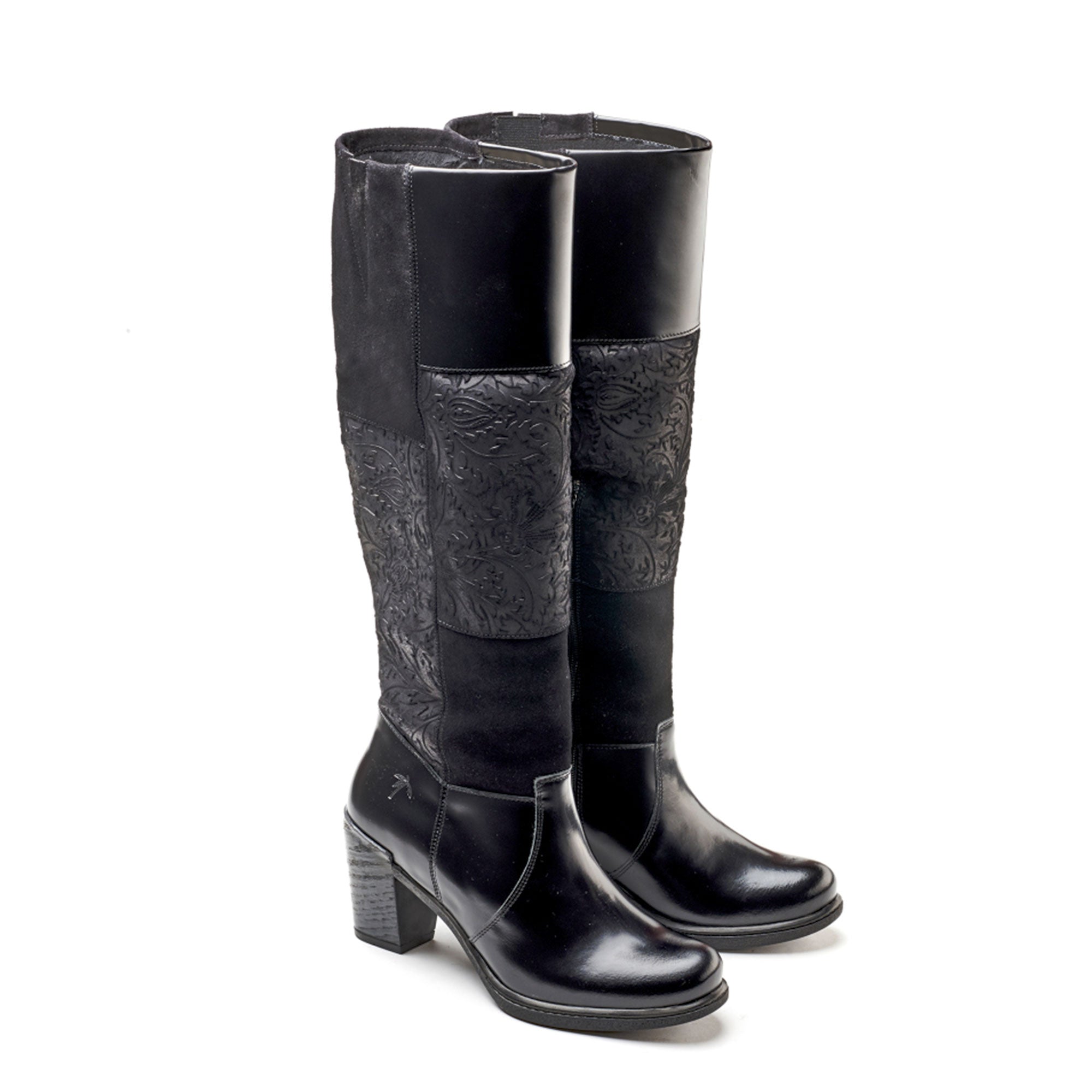 Dromedaris Geneva High Riding Leather & Suede Boot