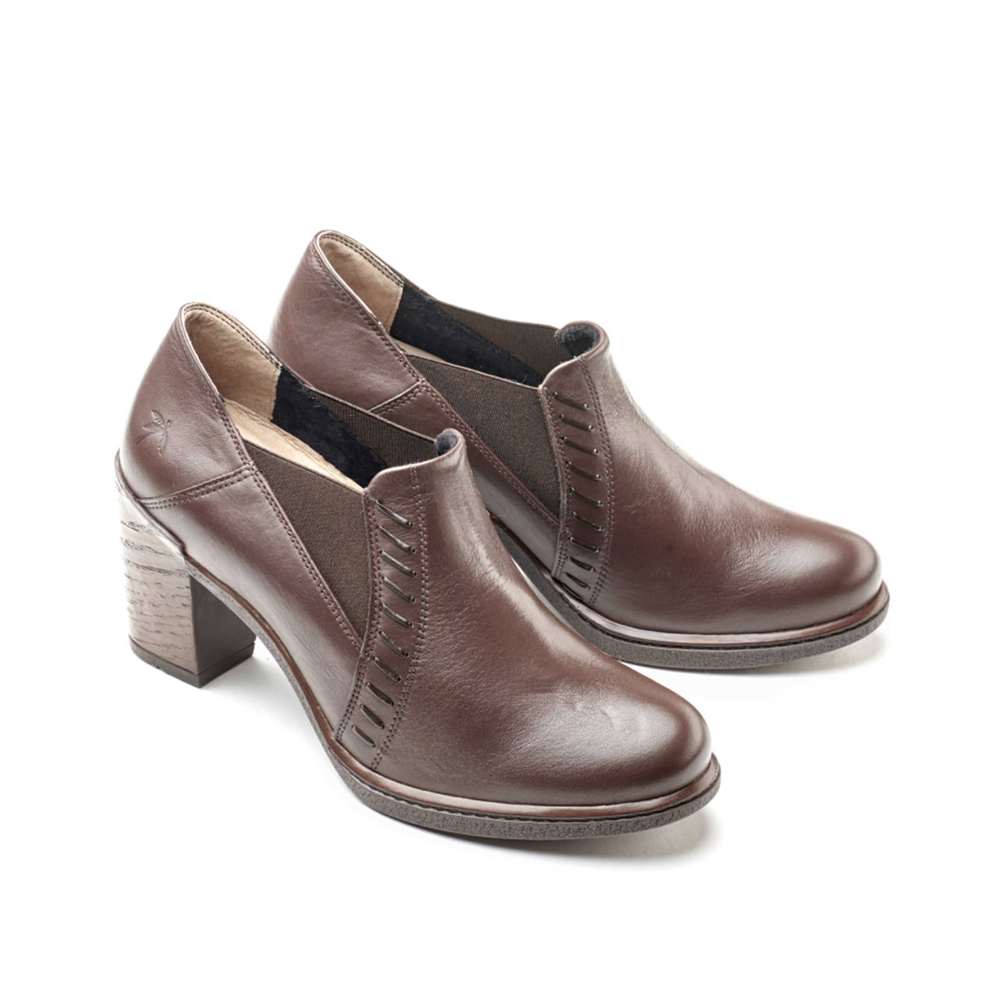 Dromedaris Gina Mid-Heel Leather Pump