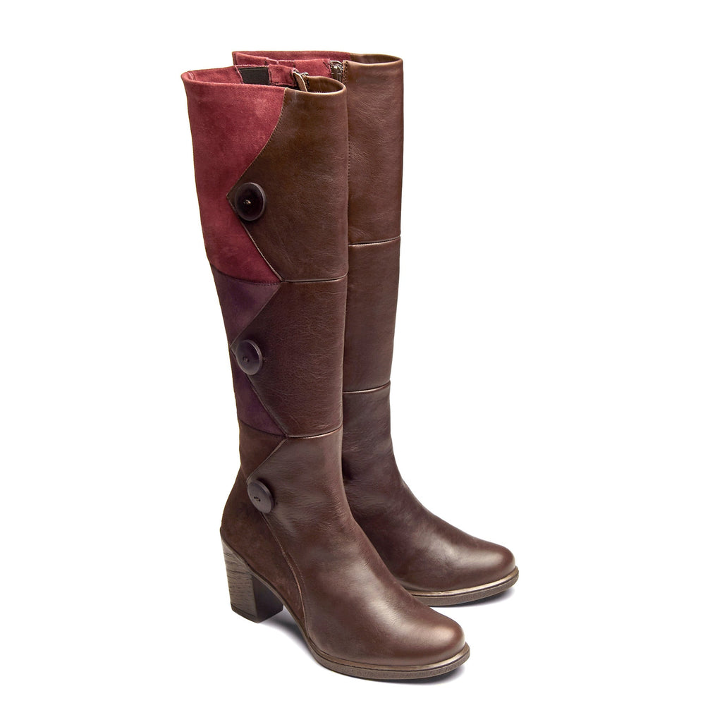 Dromedaris Gwyneth High Riding Leather & Suede Boot