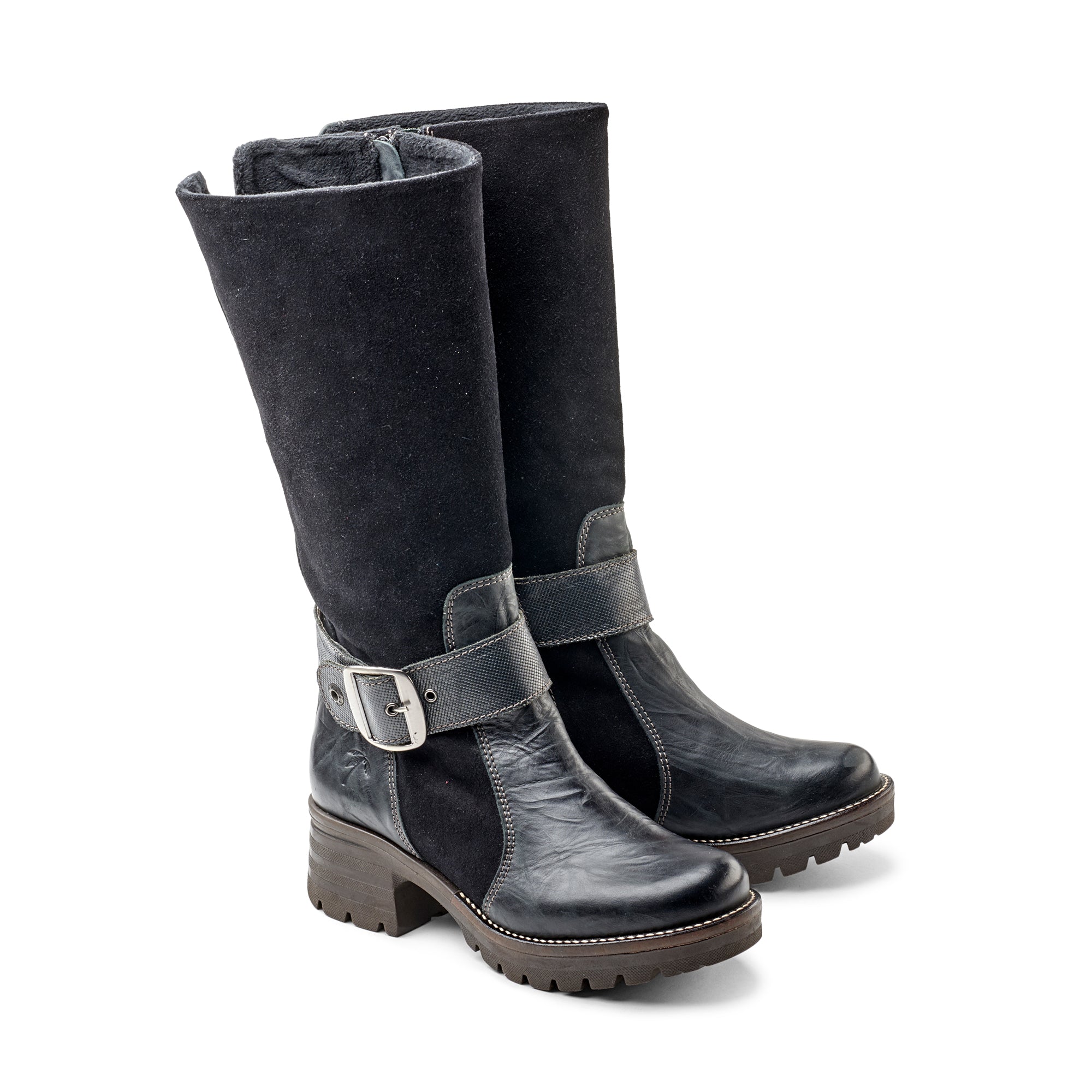 Dromedaris Kadia Mid-Calf Leather & Suede Boot