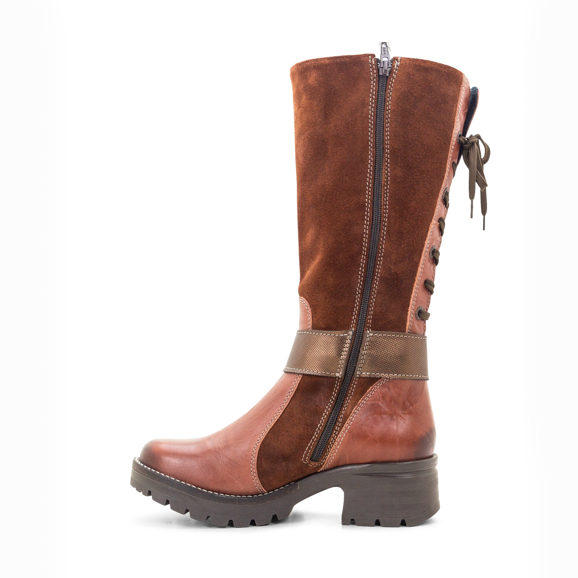 Dromedaris Kadia Mid-Calf Leather & Suede Boot
