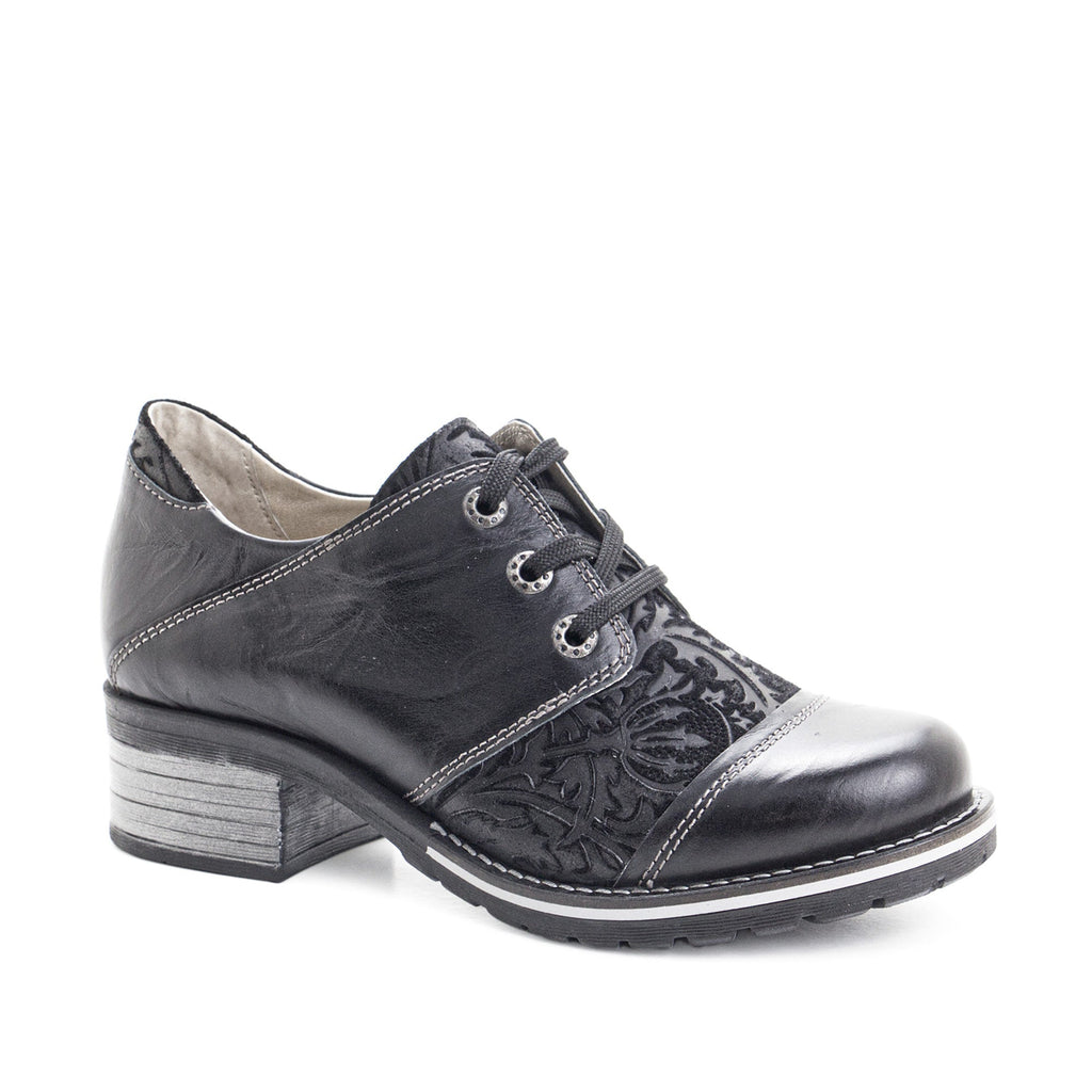 Dromedaris Kalista Leather & Printed Suede Lace-Up Shoes