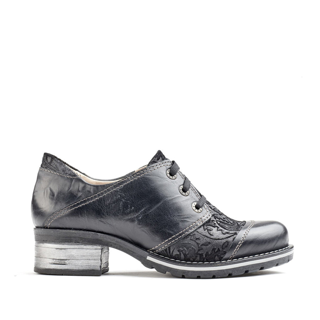 Dromedaris Kalista Leather & Printed Suede Lace-Up Shoes