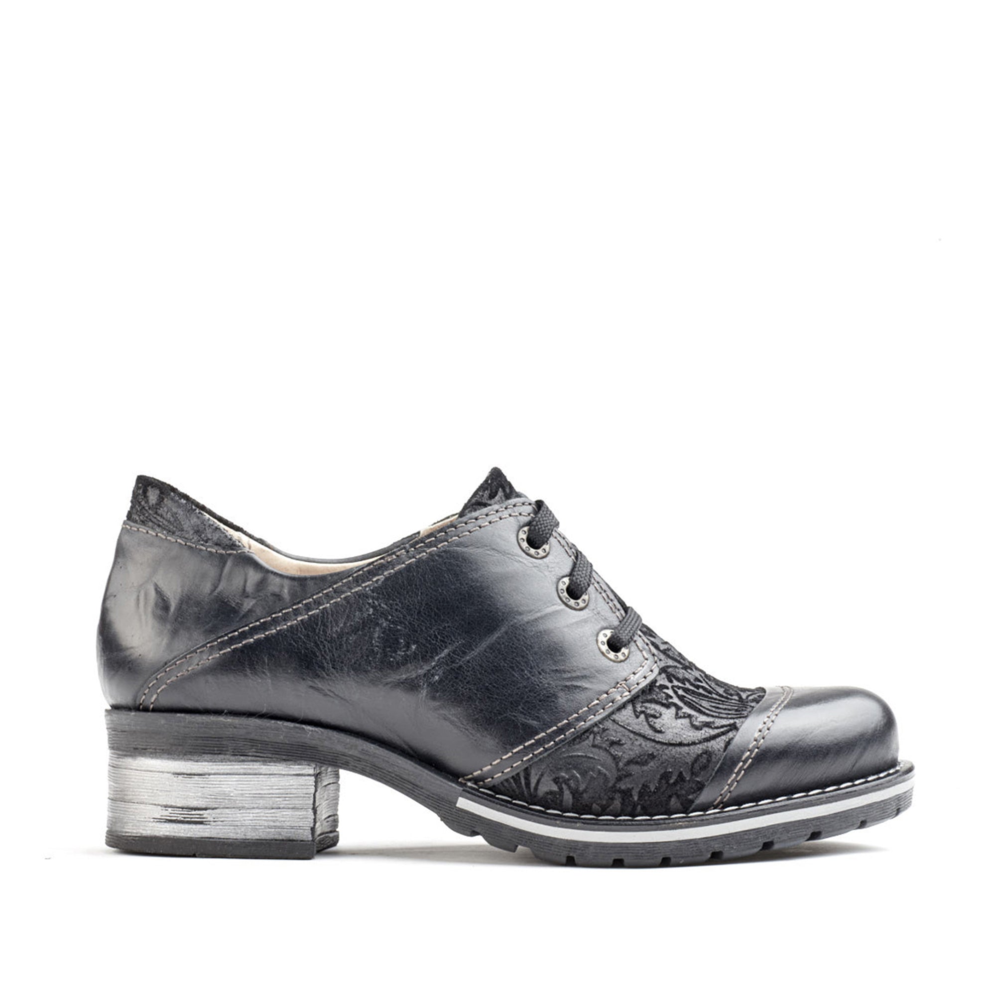 Dromedaris Kalista Leather & Printed Suede Lace-Up Shoes