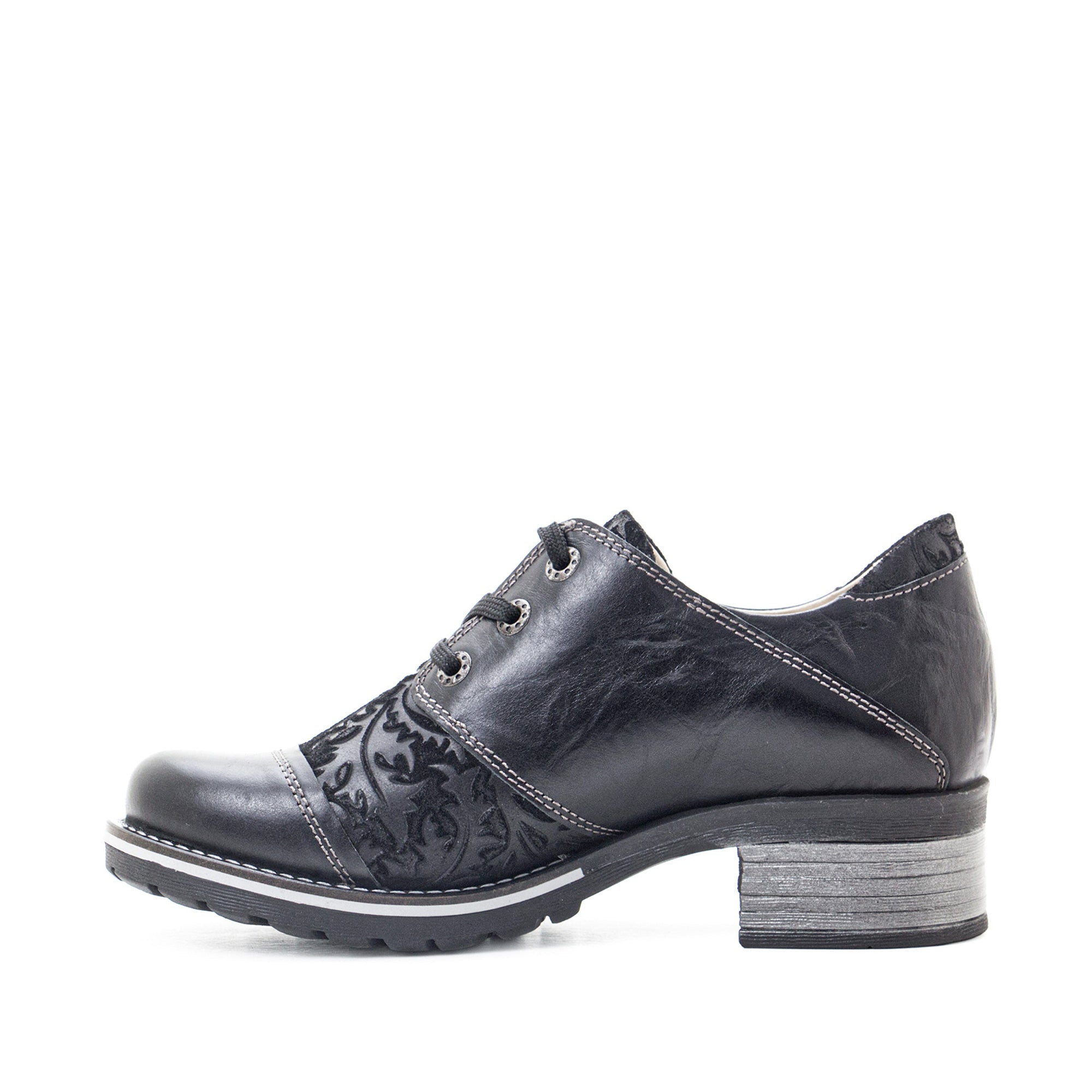 Dromedaris Kalista Leather & Printed Suede Lace-Up Shoes