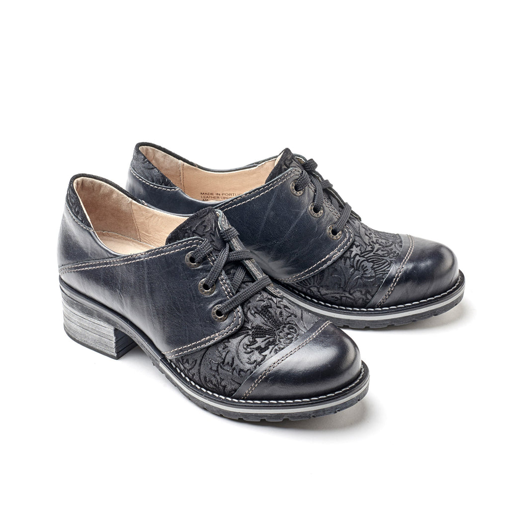 Dromedaris Kalista Leather & Printed Suede Lace-Up Shoes