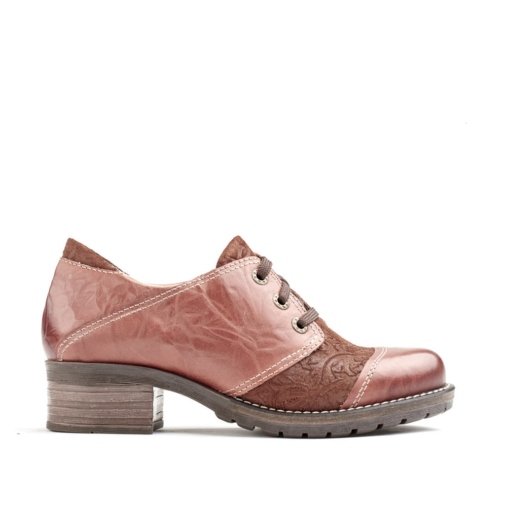 Dromedaris Kalista Leather & Printed Suede Lace-Up Shoes