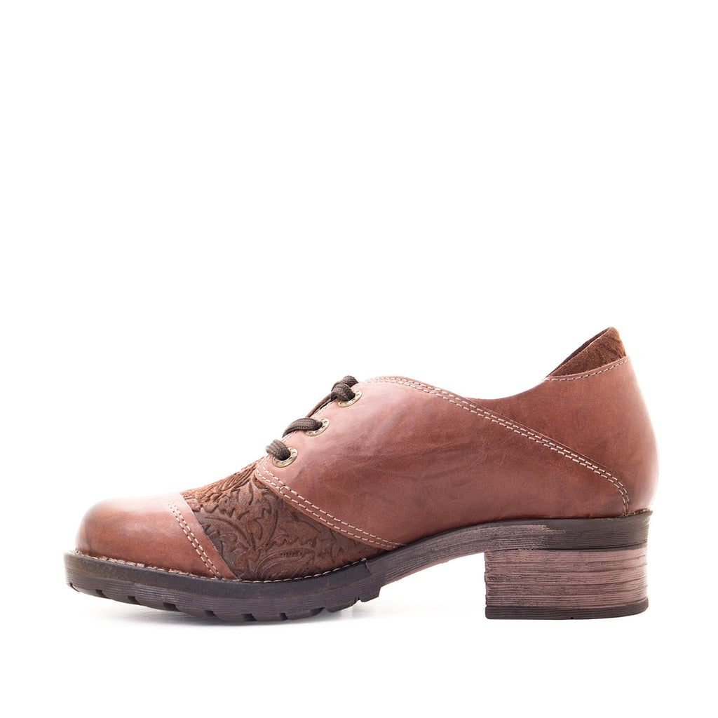 Dromedaris Kalista Leather & Printed Suede Lace-Up Shoes