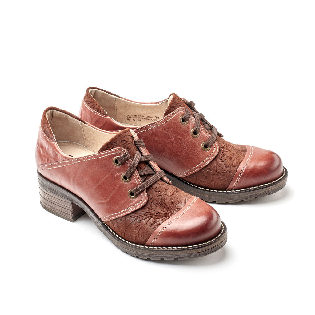 Dromedaris Kalista Leather & Printed Suede Lace-Up Shoes