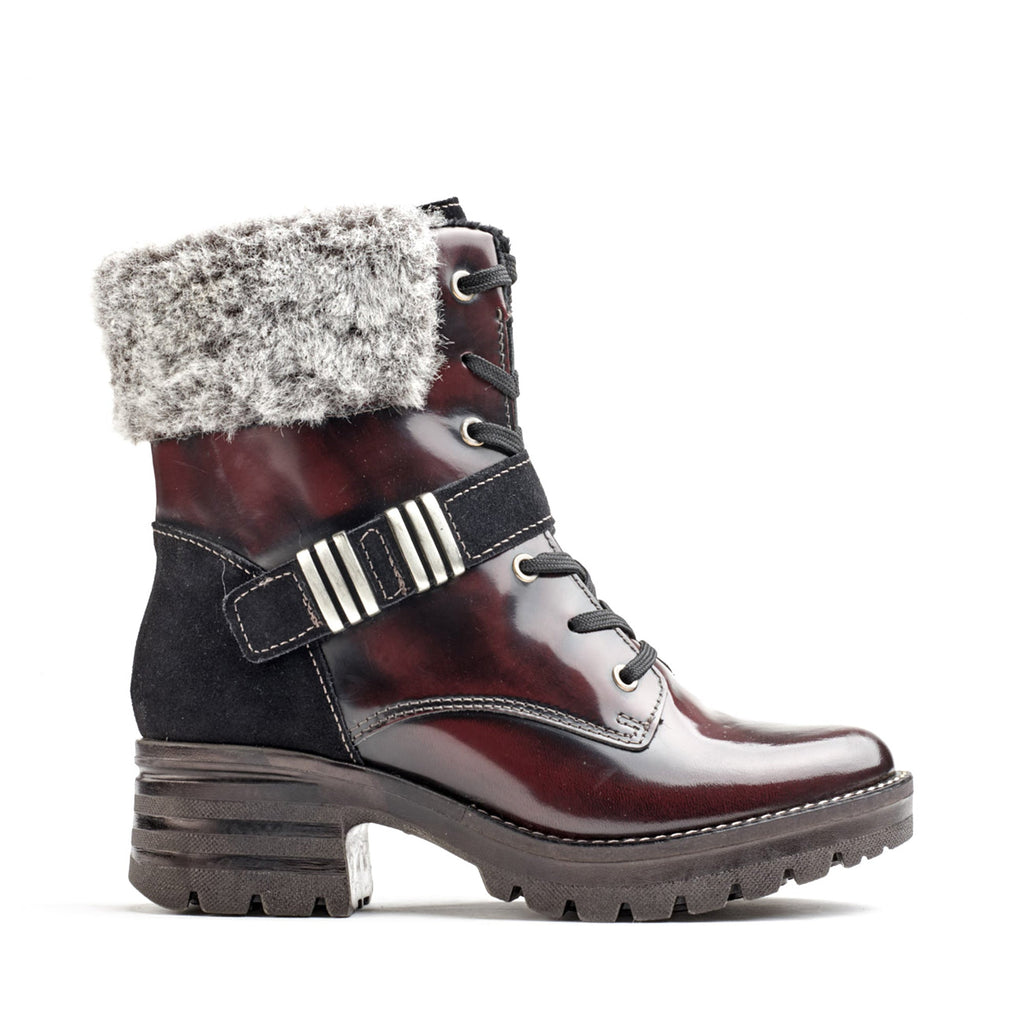 Dromedaris Kameryn Scrunched Leather & Faux Fur Boot