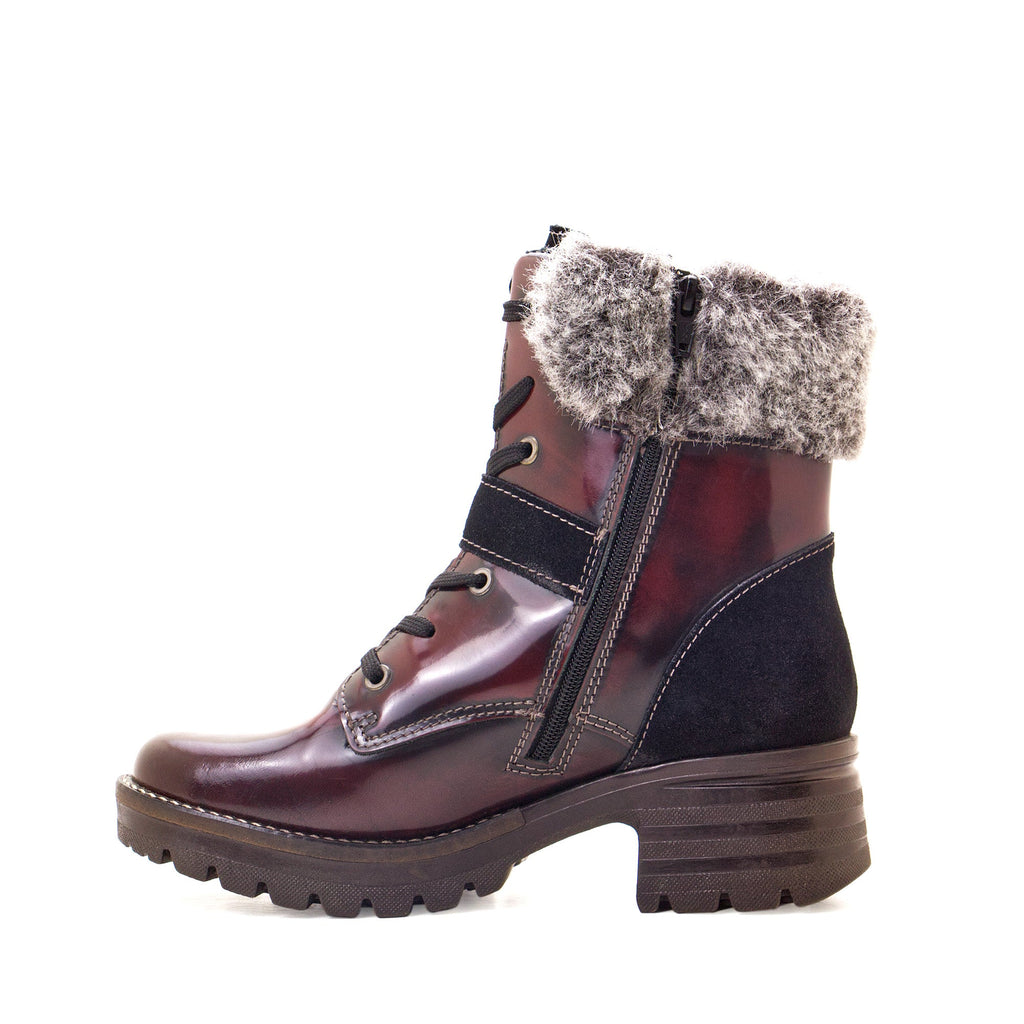 Dromedaris Kameryn Scrunched Leather & Faux Fur Boot