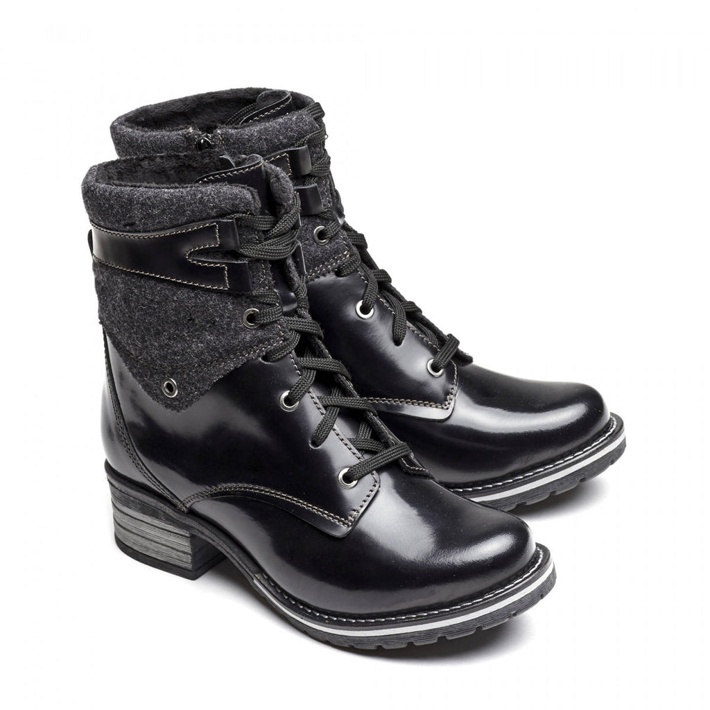 Kara Leather & Burel Wool Boot