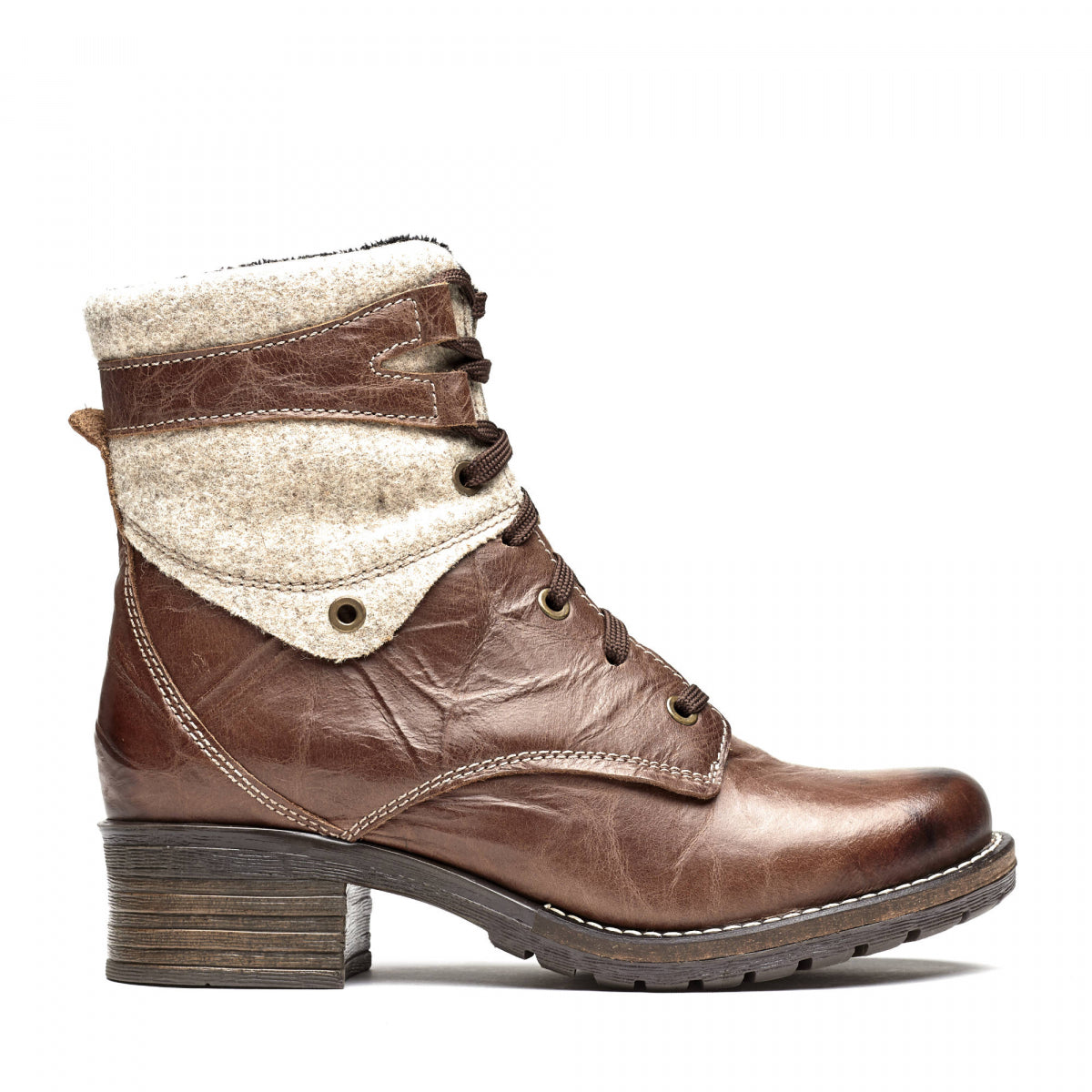 Kara Leather & Burel Wool Boot