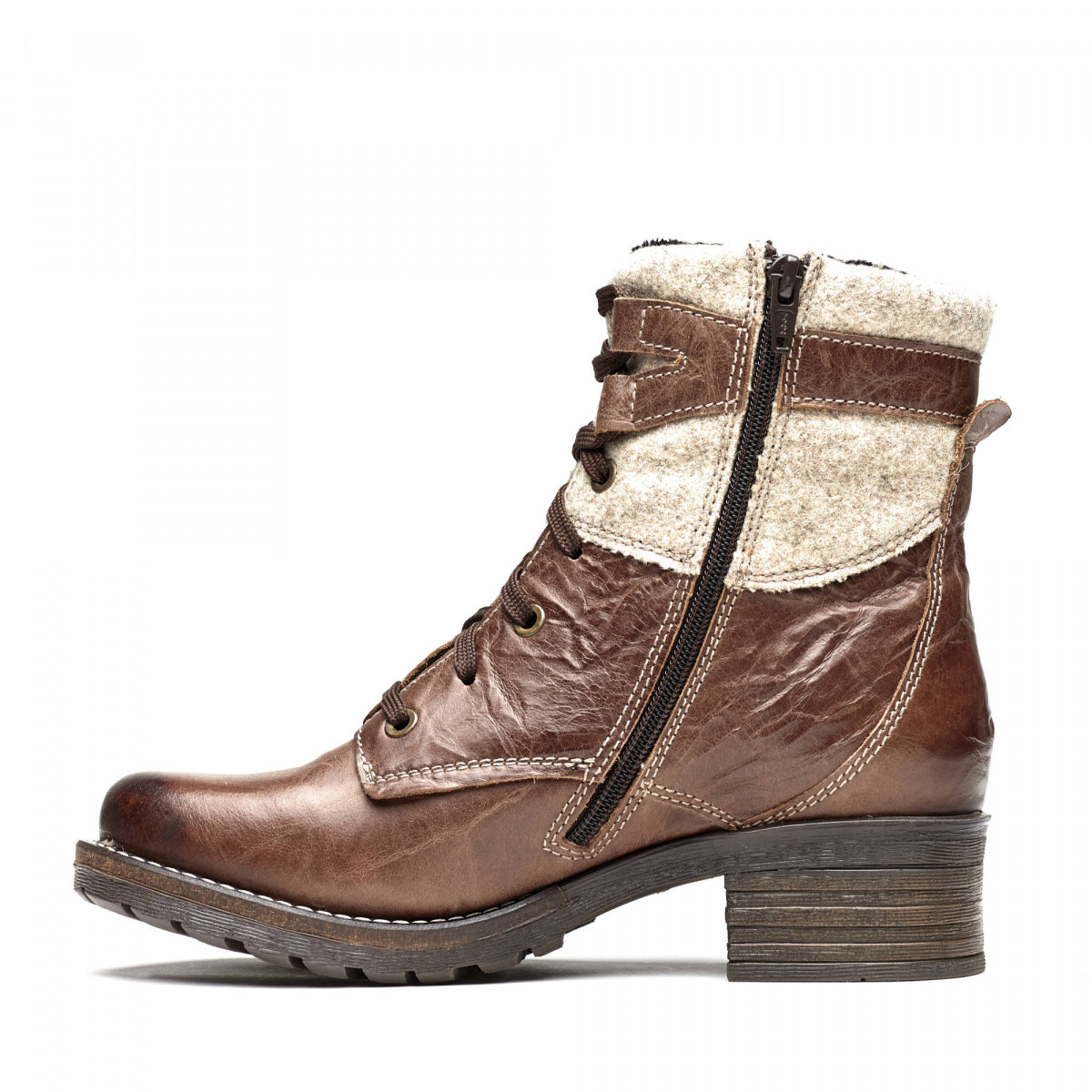 Kara Leather & Burel Wool Boot
