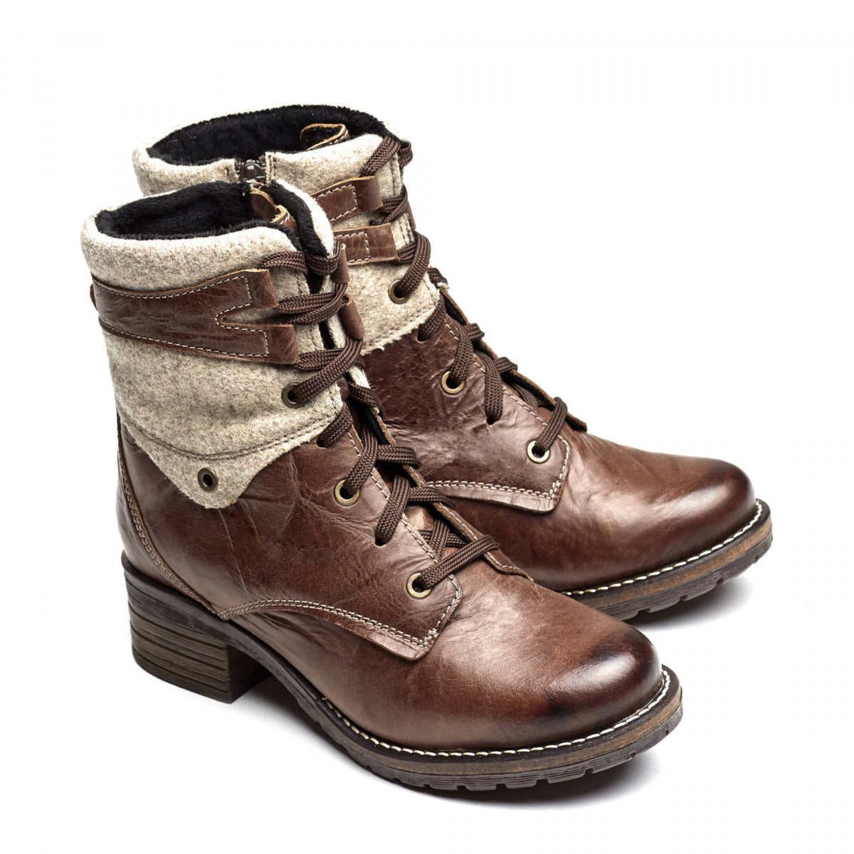 Kara Leather & Burel Wool Boot