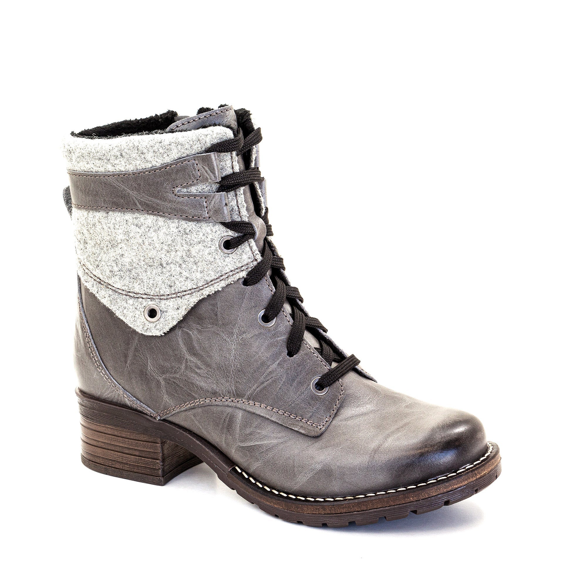 Kara Leather & Burel Wool Boot
