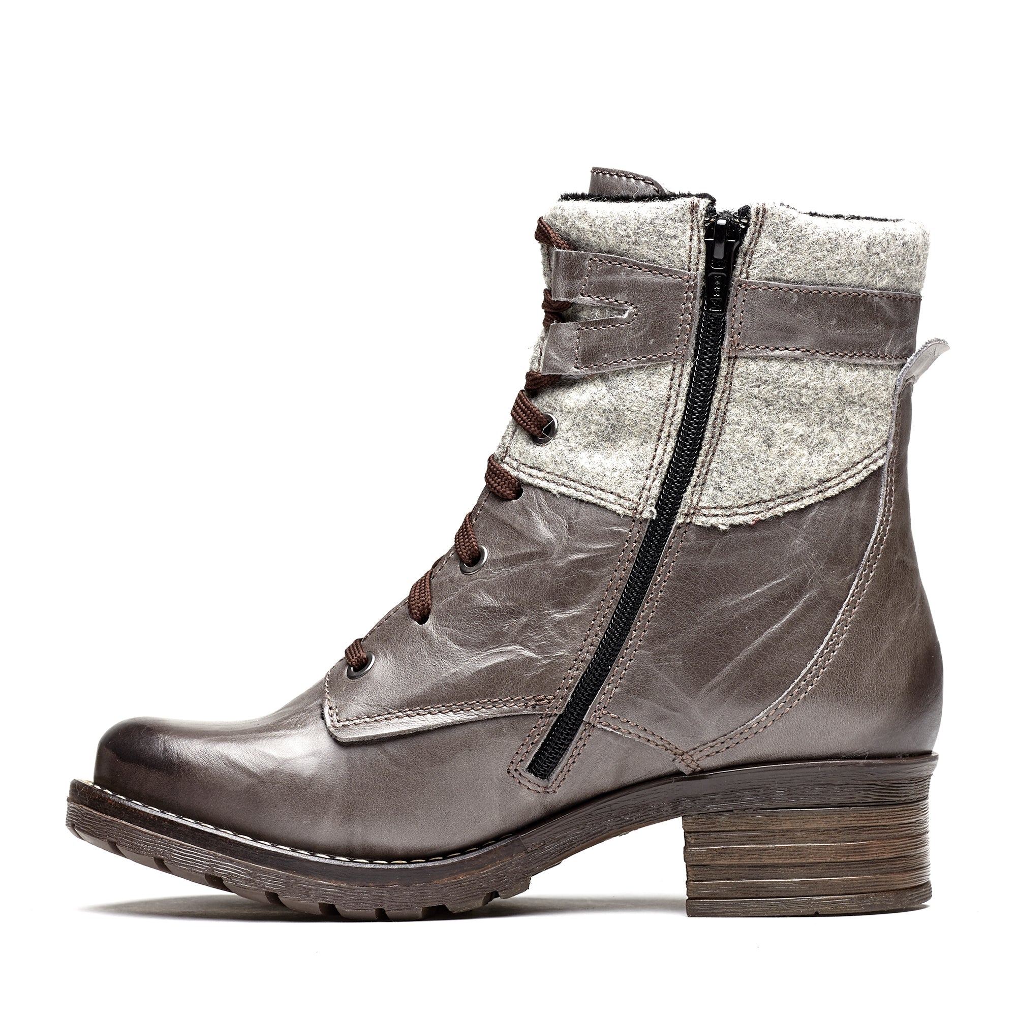 Kara Leather & Burel Wool Boot