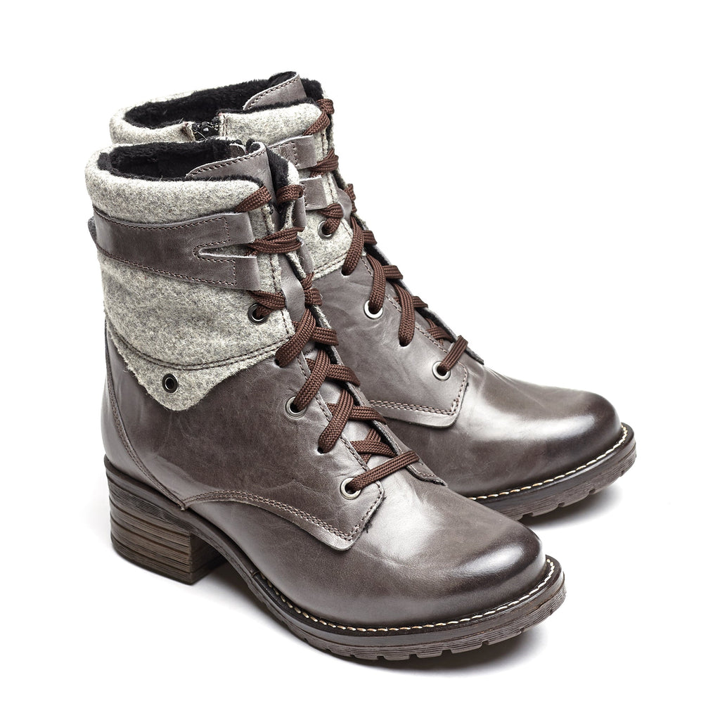 Kara Leather & Burel Wool Boot