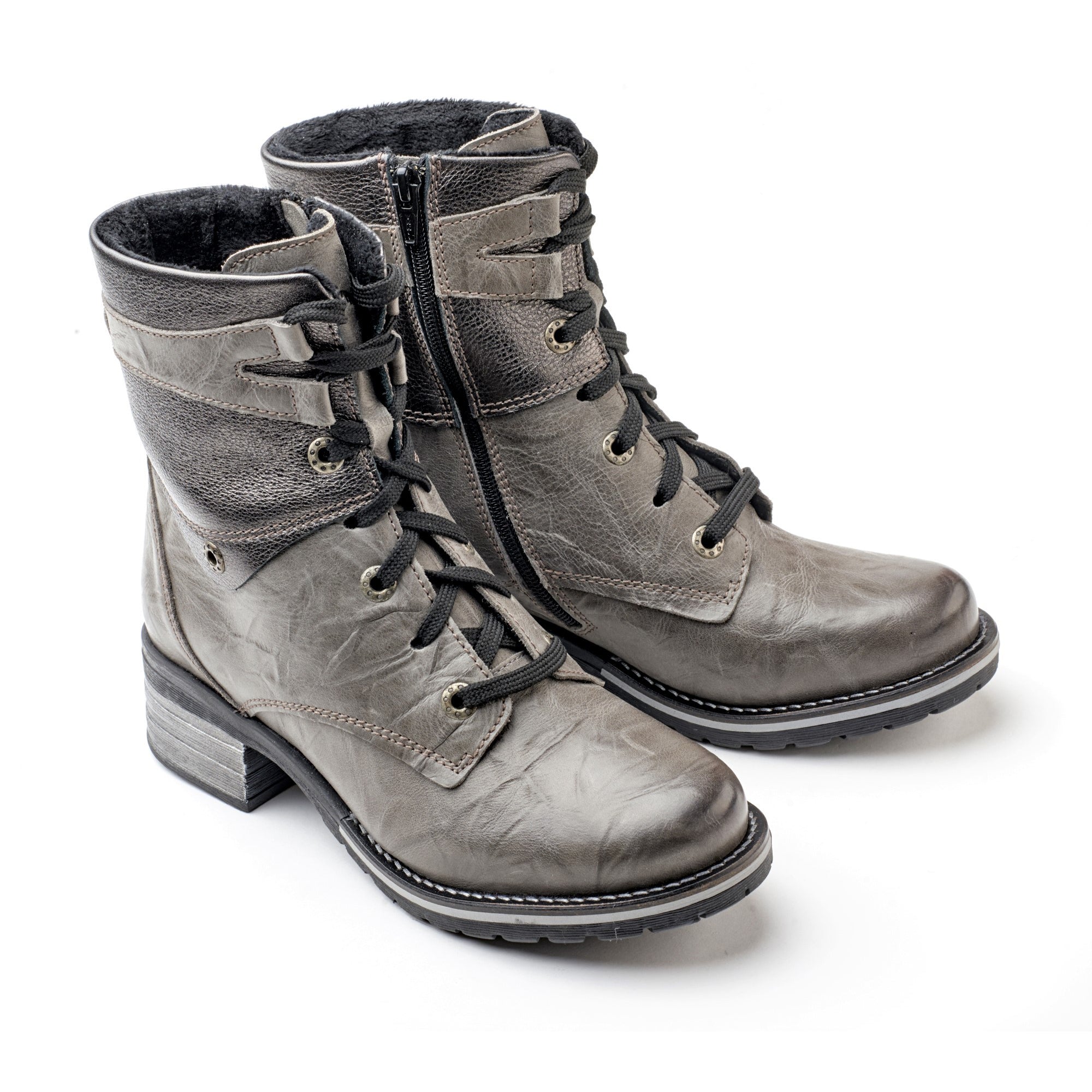 Dromedaris Kara Metallic Scrunched Leather Boot