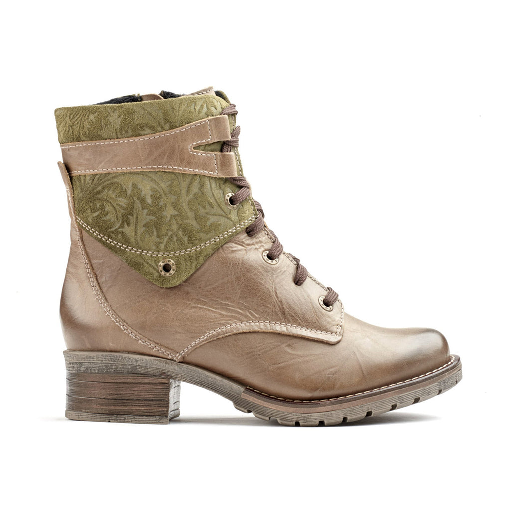 Dromedaris Kara Scrunched Leather & Printed Suede Boot