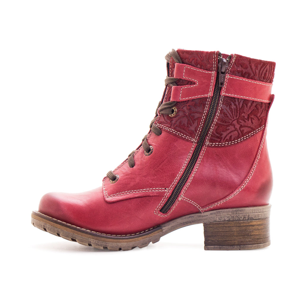 Dromedaris Kara Scrunched Leather & Printed Suede Boot