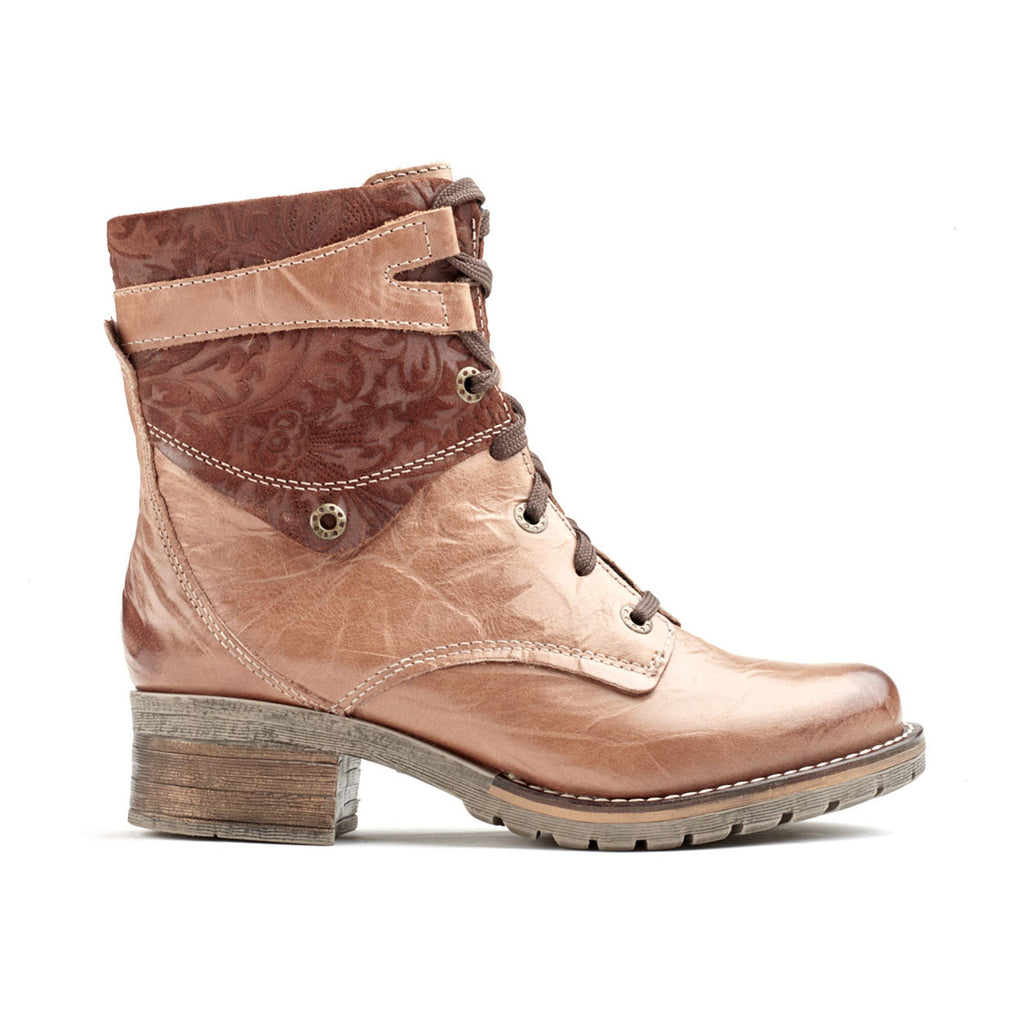 Dromedaris Kara Scrunched Leather & Printed Suede Boot