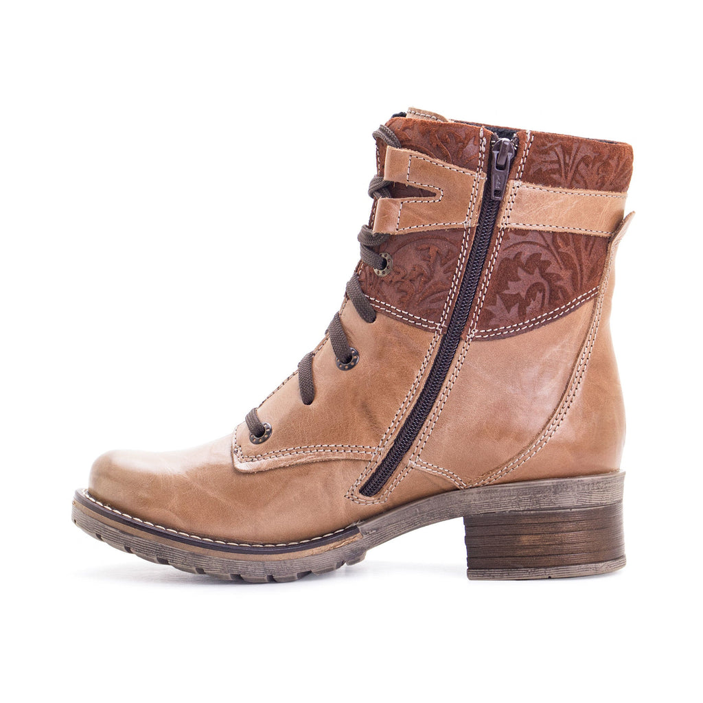 Dromedaris Kara Scrunched Leather & Printed Suede Boot