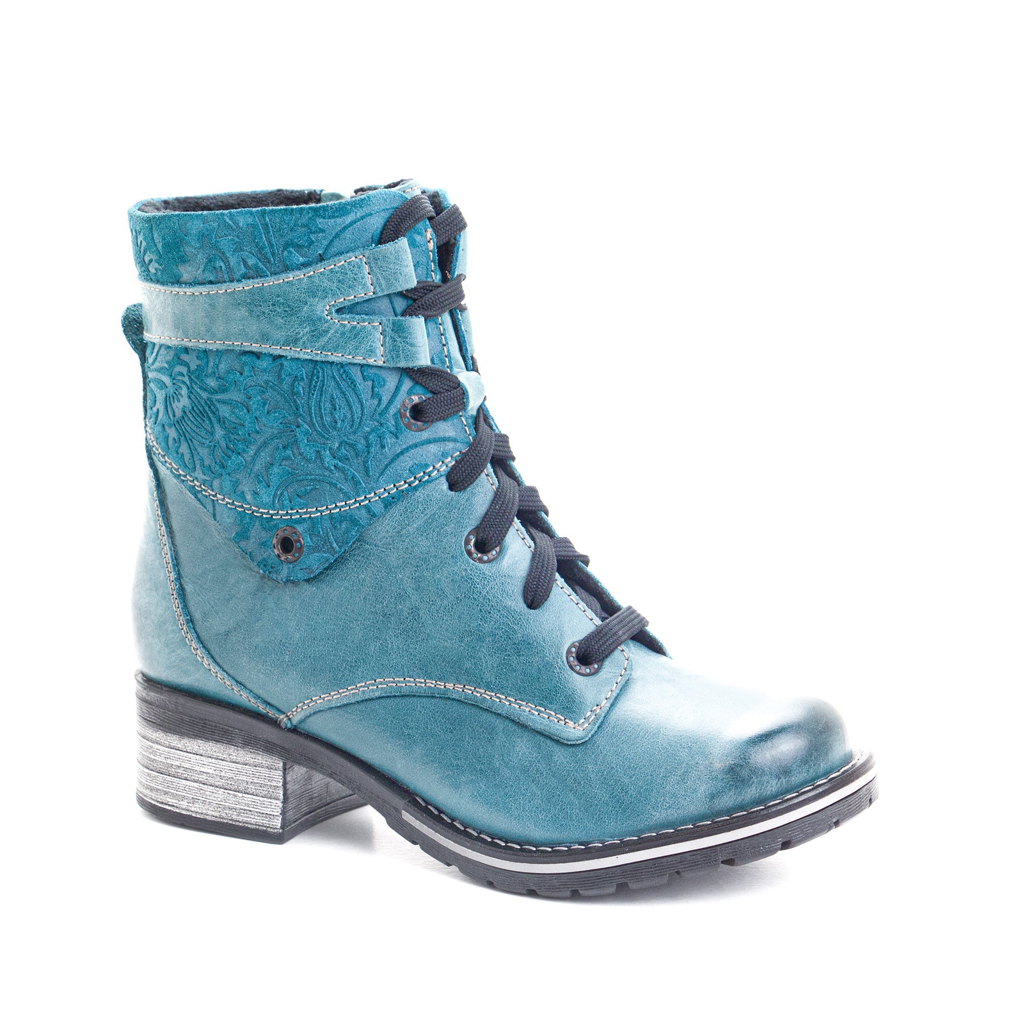 Dromedaris Kara Scrunched Leather & Printed Suede Boot