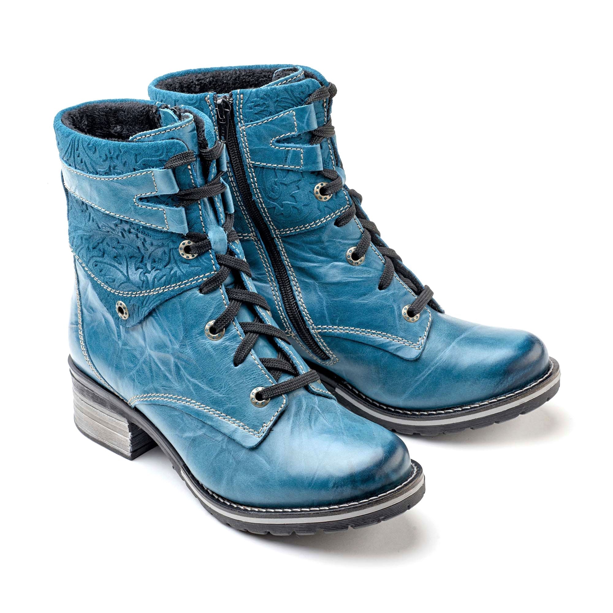 Dromedaris Kara Scrunched Leather & Printed Suede Boot